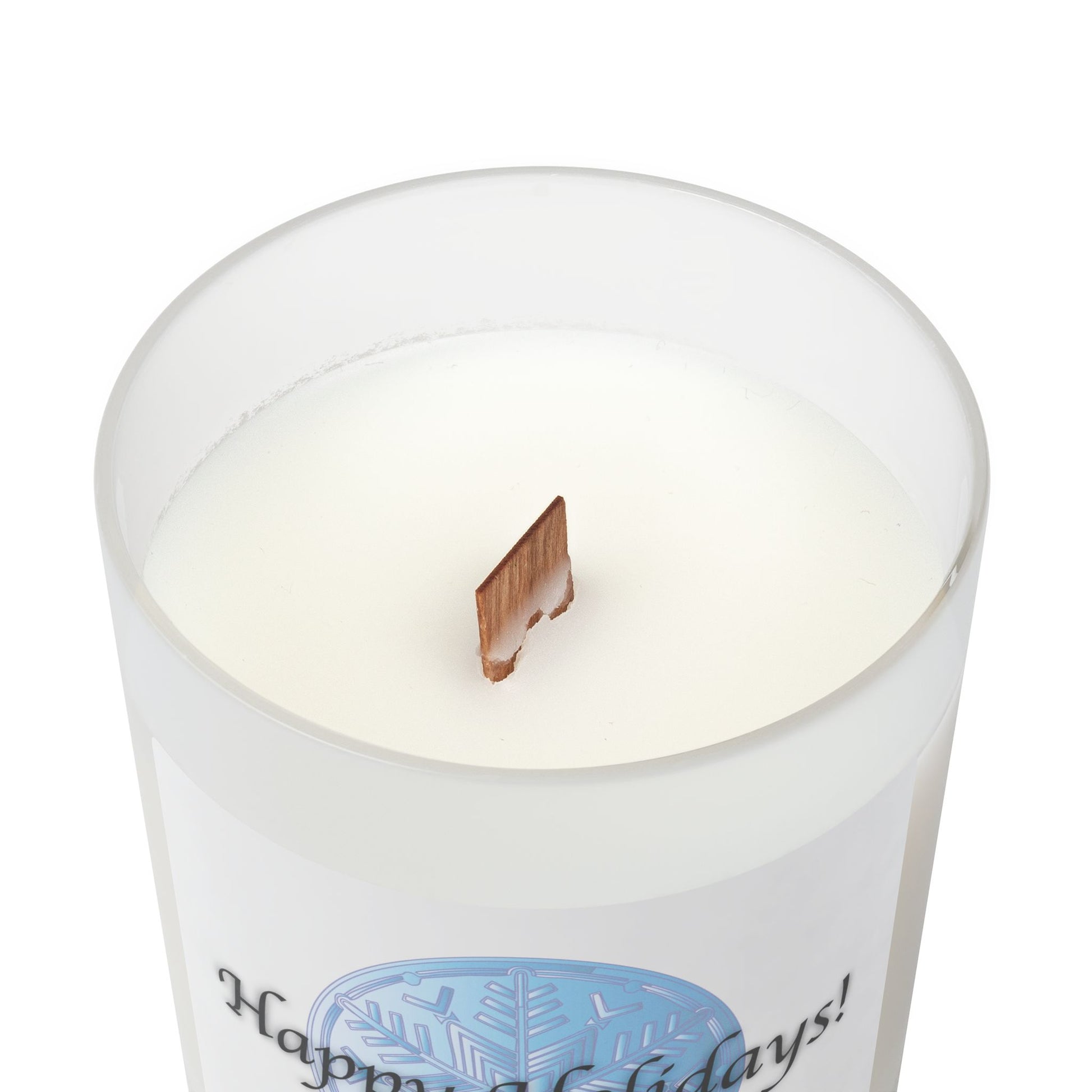 Frosted Glass Candle | "Happy Holidays!" | 11 oz