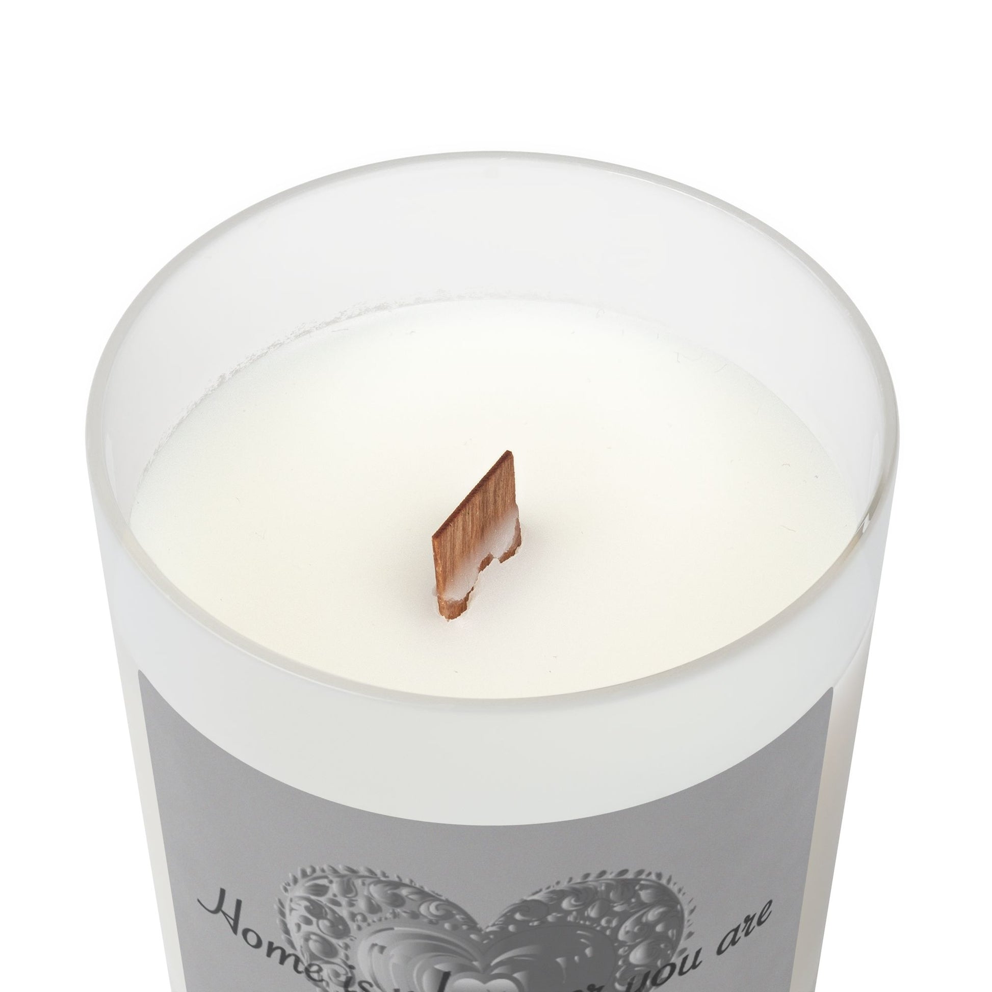 Frosted Glass Candle | "Home is Wherever You Are" on gray | 11oz