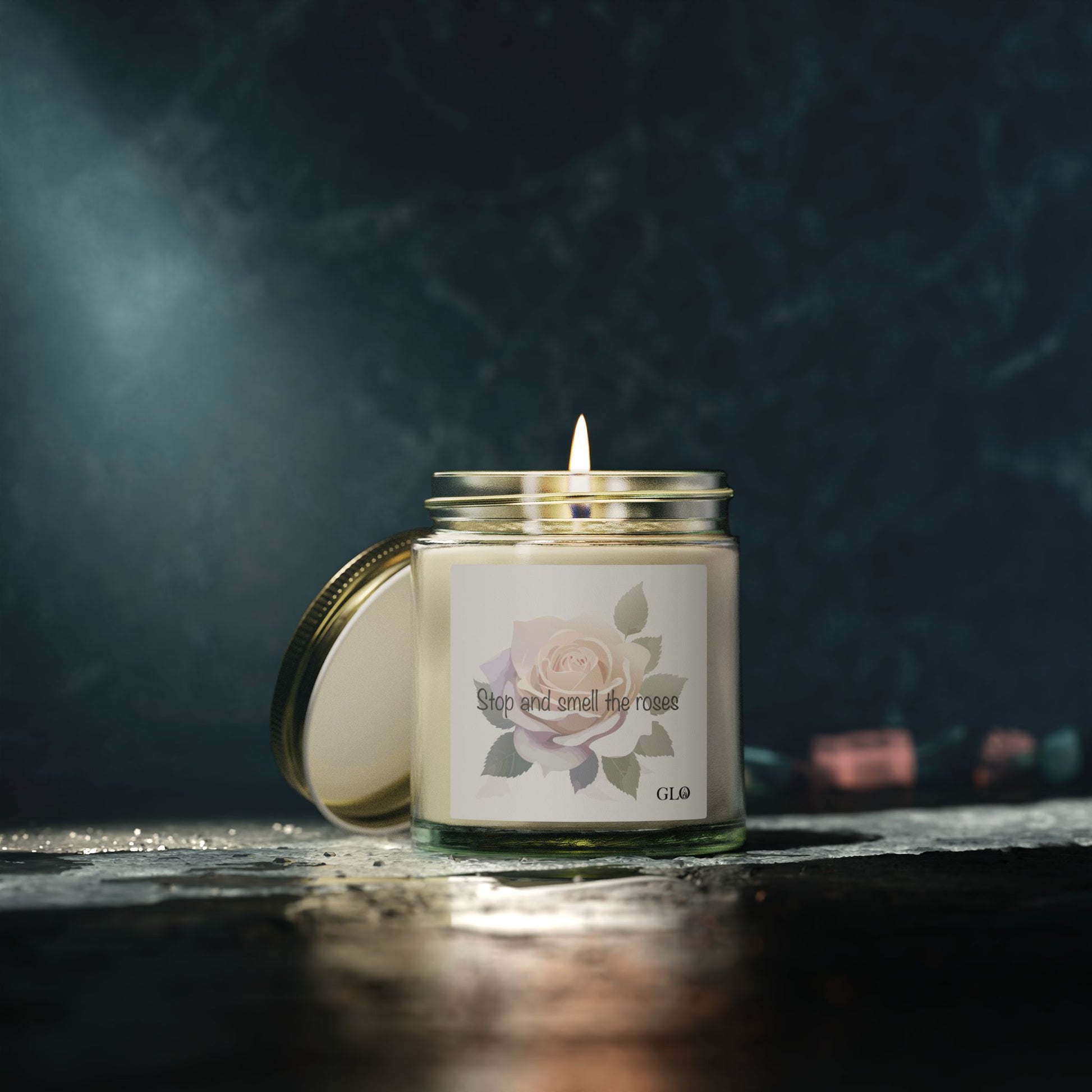 Glass Jar Candle | "Stop and Smell the Roses" | 4oz & 9oz