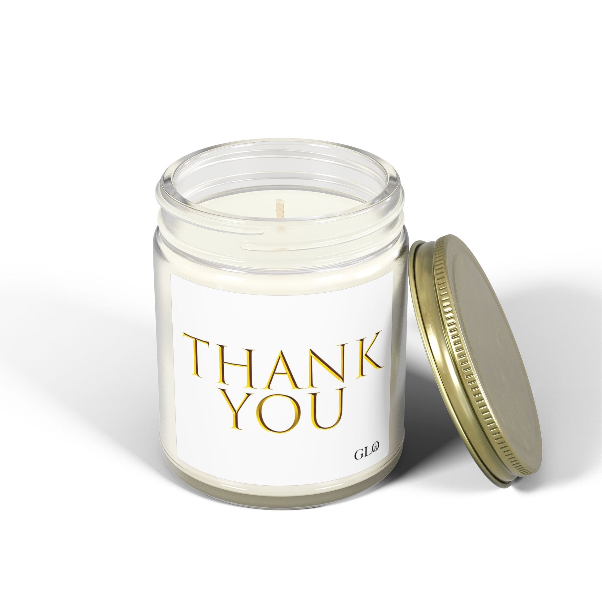 Glass Jar Candle | "Thank You" on white | 4oz & 9oz