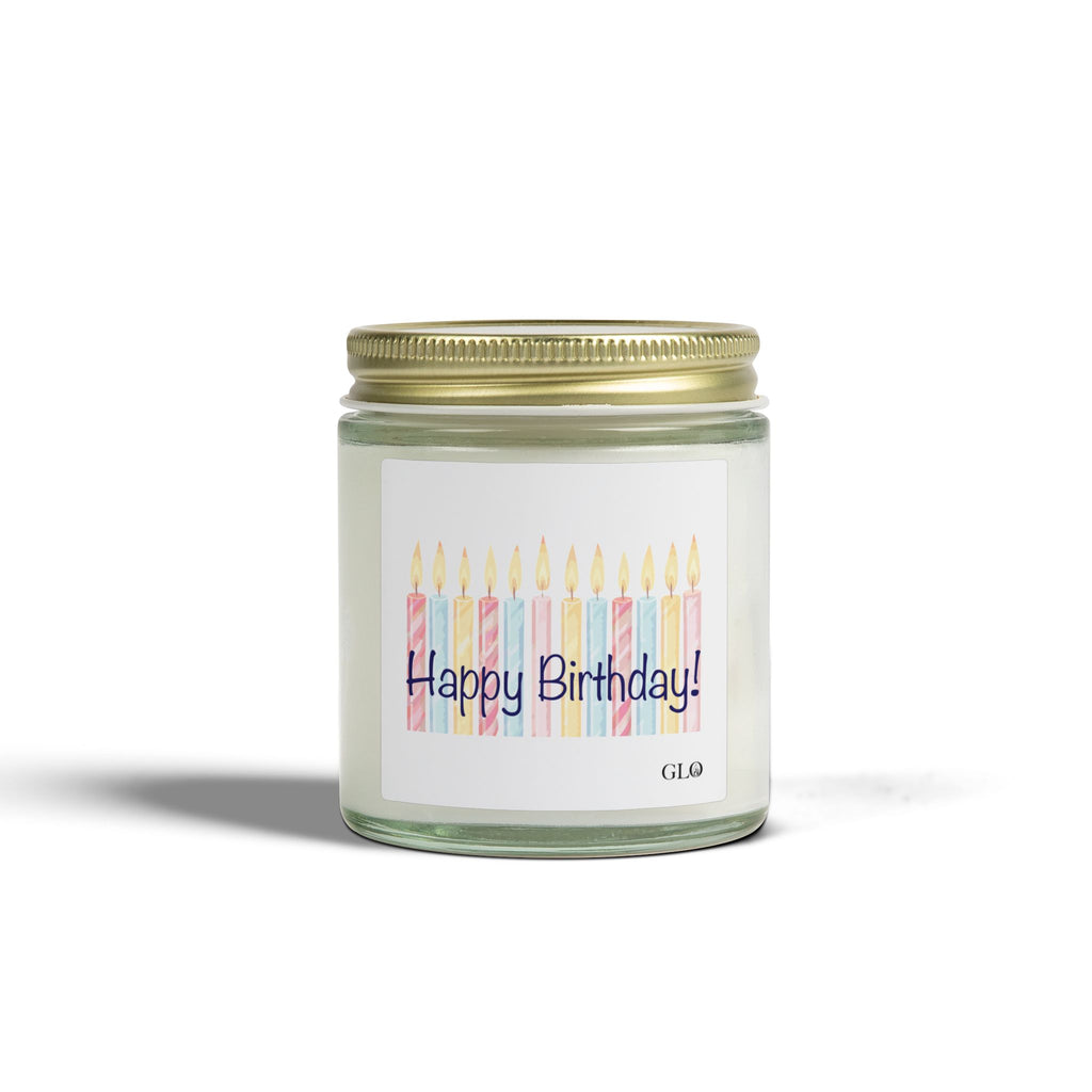 Glass Jar Candle | "Happy Birthday" with candles | 4oz or 9oz