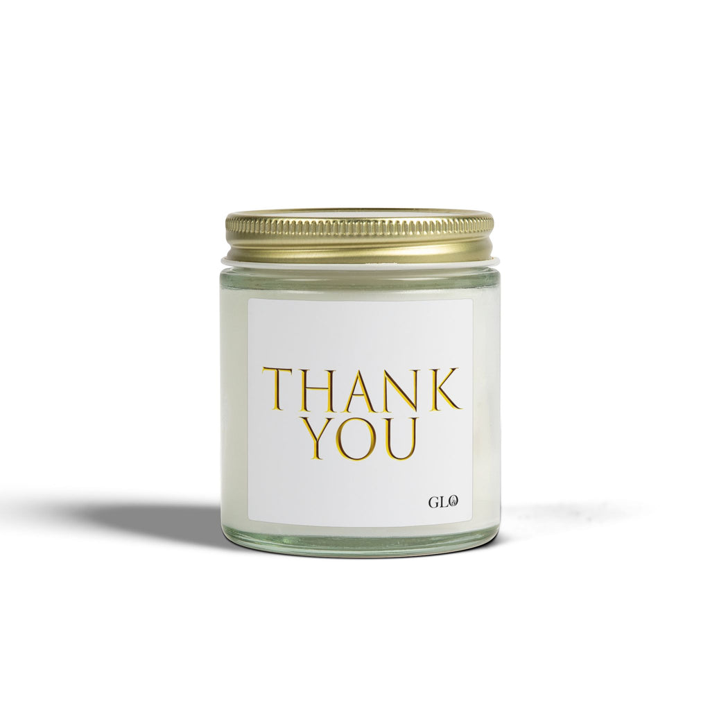 Glass Jar Candle | "Thank You" on white | 4oz & 9oz