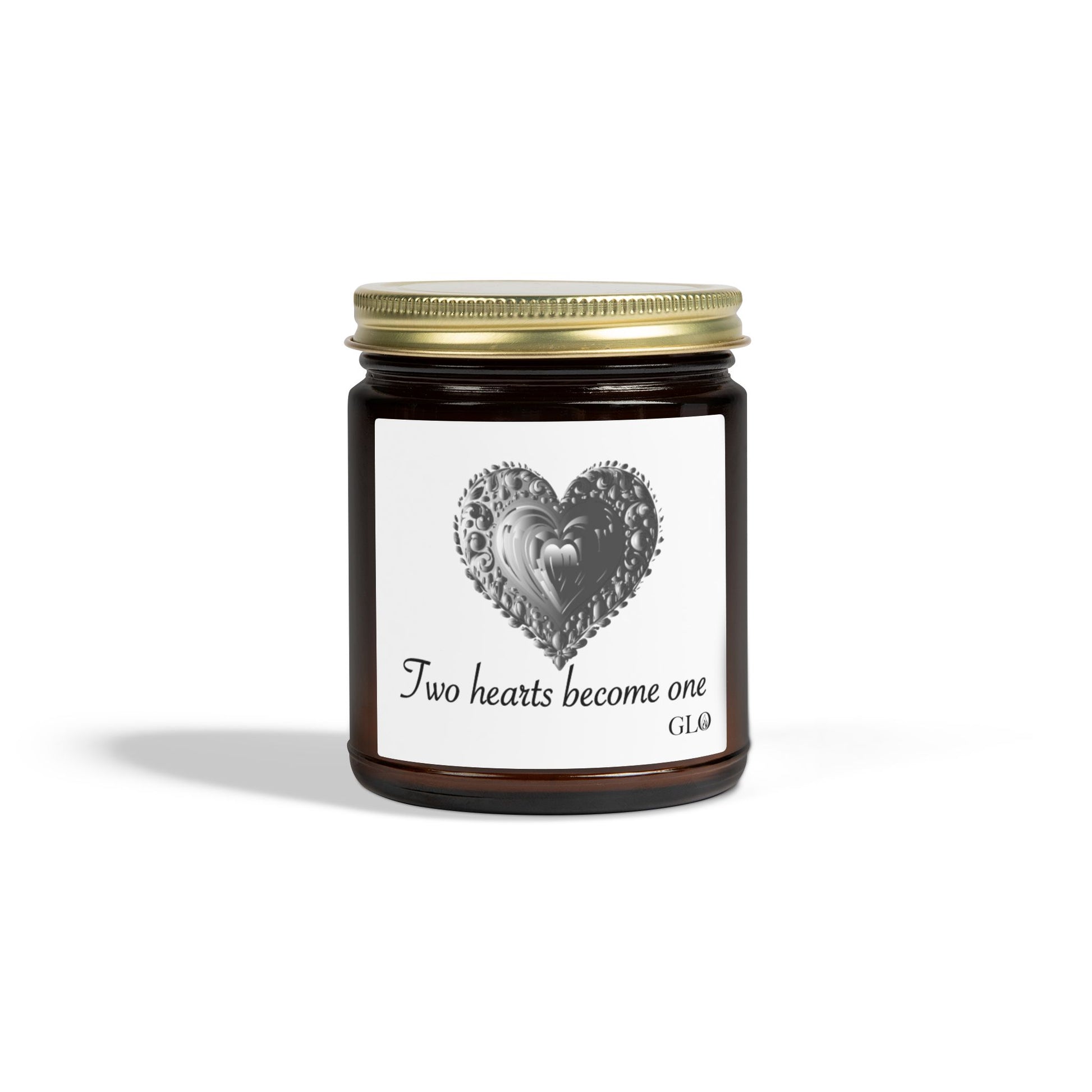 Glass Jar Candle | "Two Hearts Become One" |  4oz & 9oz