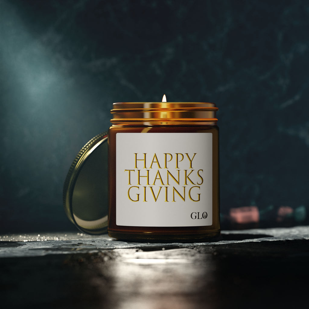Glass Jar Candle | "Happy Thanksgiving" | 4oz & 9oz