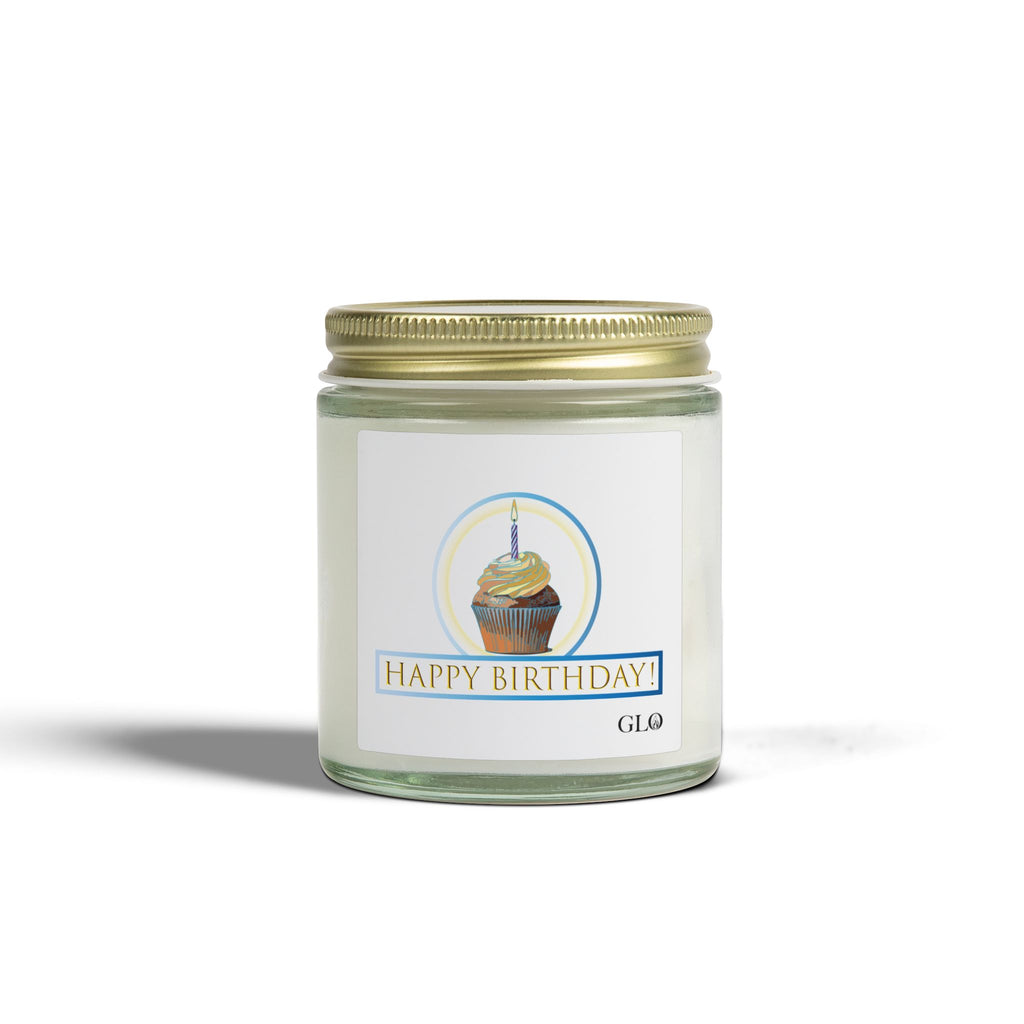 Glass Jar Candle | "Happy Birthday" with cupcake | 4oz & 9oz