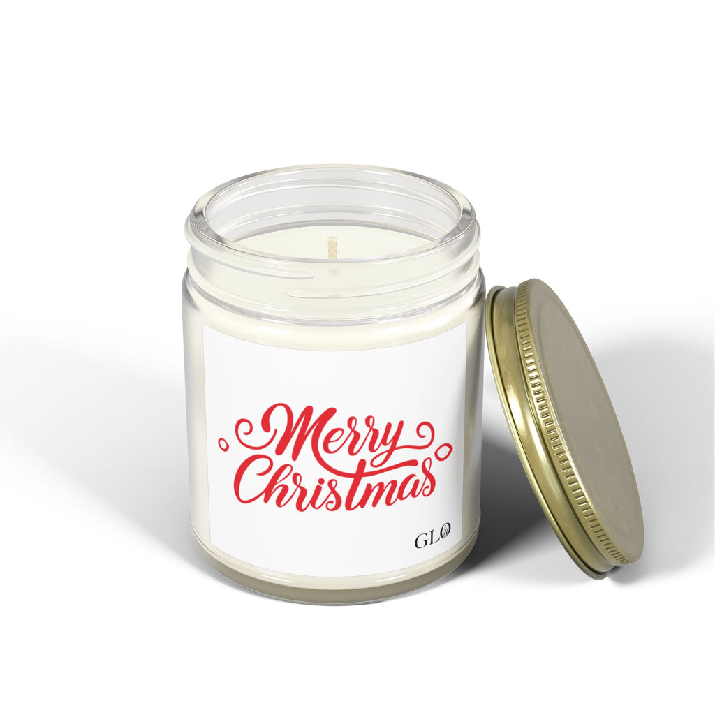 Glass Jar Candle | "Merry Christmas" in red | 4oz & 9oz