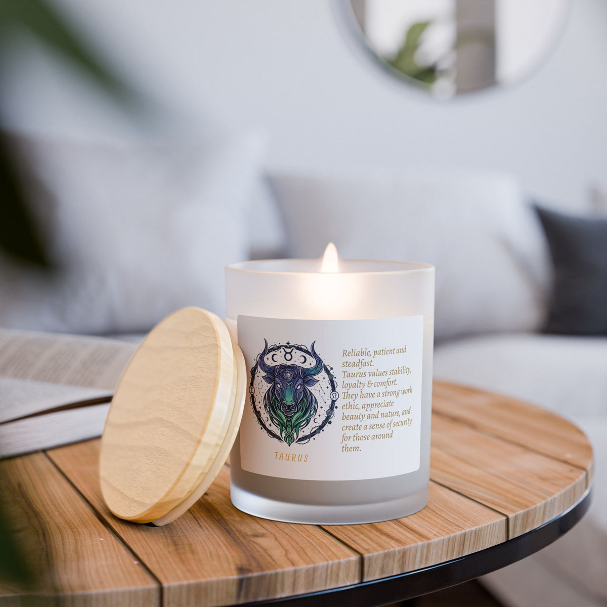 Frosted Glass Candle | Taurus Zodiac |11oz