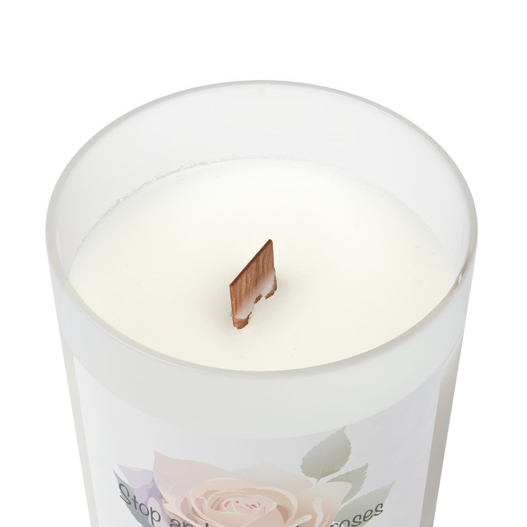 Frosted Glass Candle | "Stop and Smell the Roses" | 11 oz