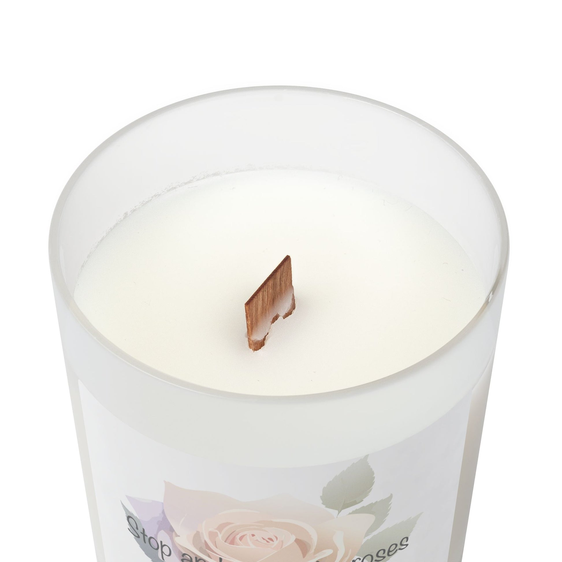 Frosted Glass Candle | "Stop and Smell the Roses" | 11 oz