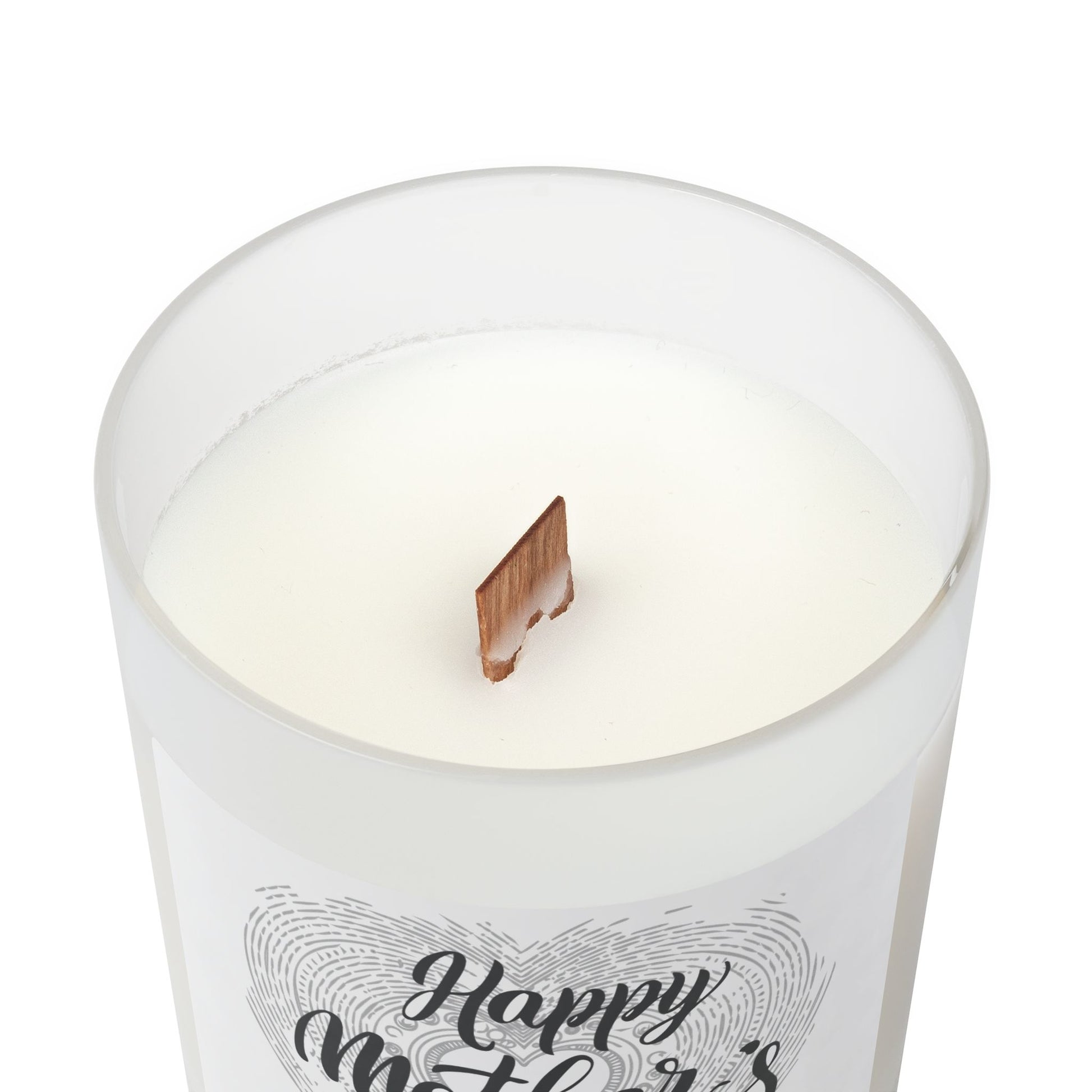 Frosted Glass Candle | "Happy Mother's Day" (b&w) | 11oz
