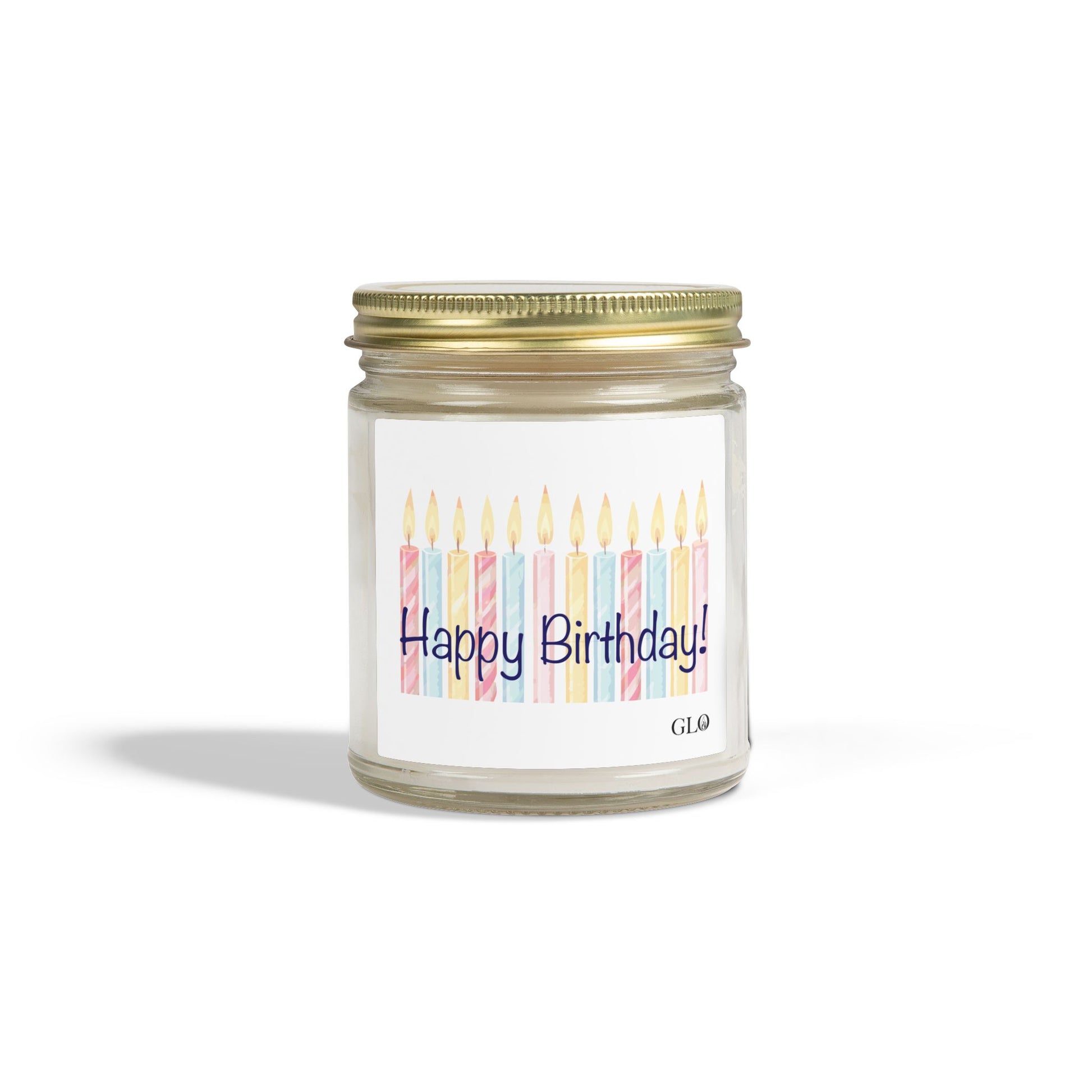 Glass Jar Candle | "Happy Birthday" with candles | 4oz or 9oz