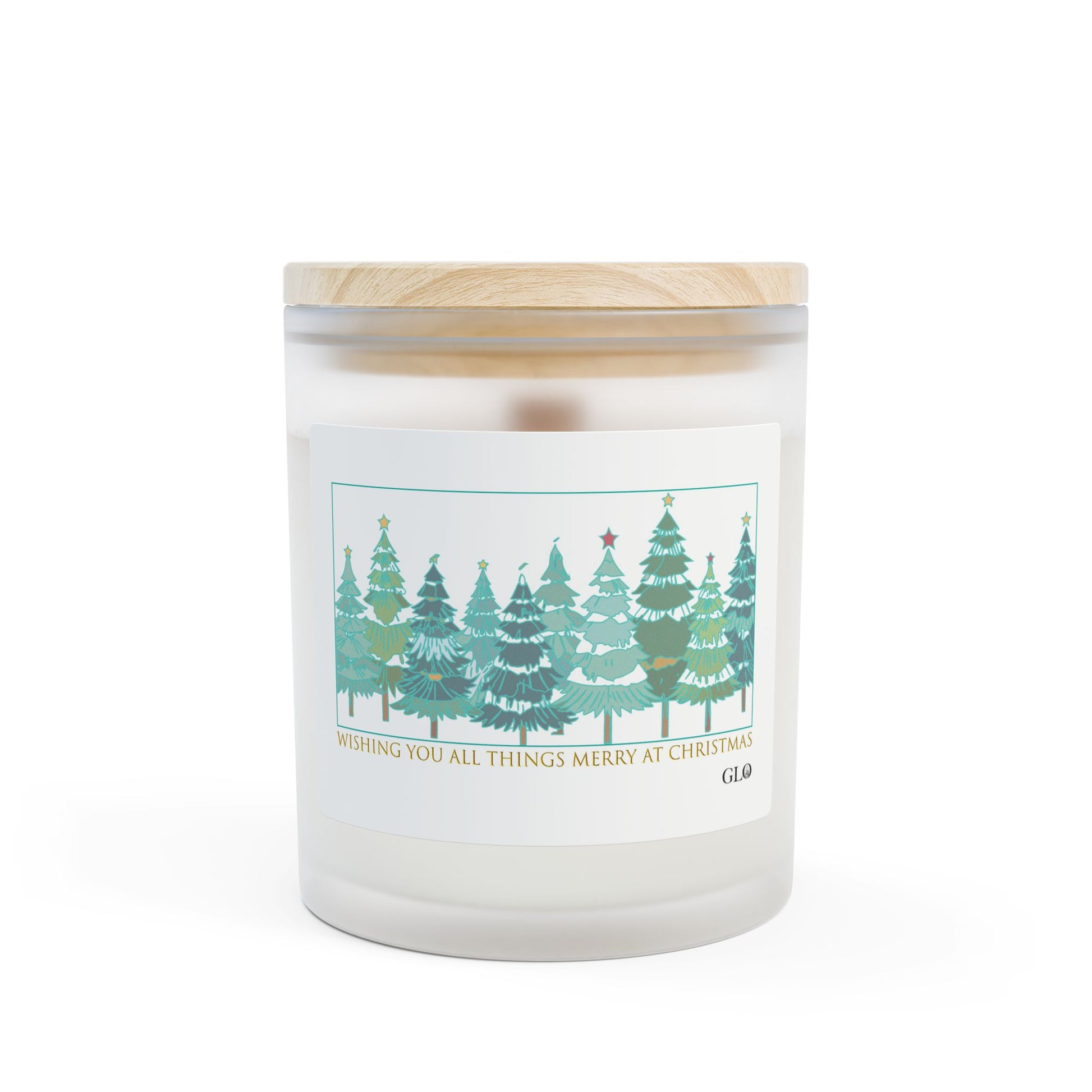 Frosted Glass Candle | "Wishing you all things merry at Christmas" | 11oz