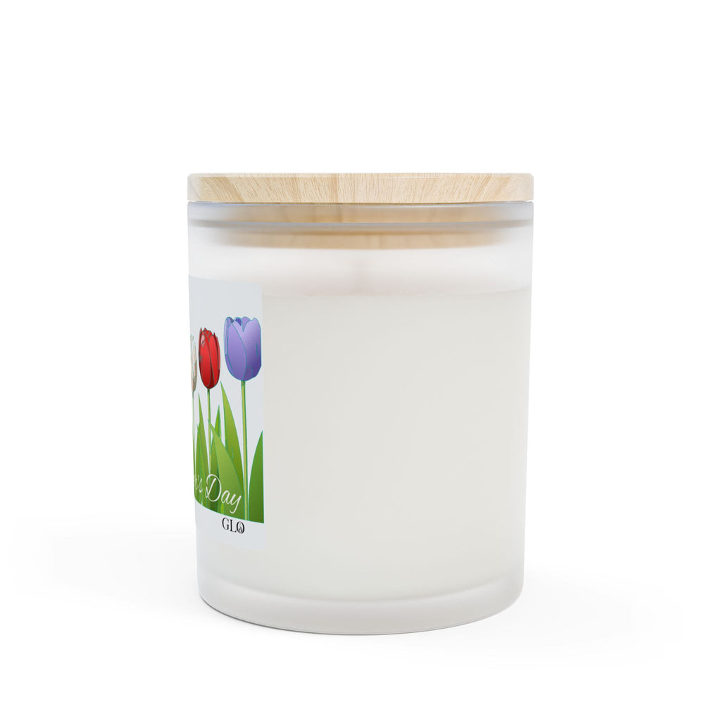 Frosted Glass Candle | "Happy Mother's Day" with tulips | 11oz