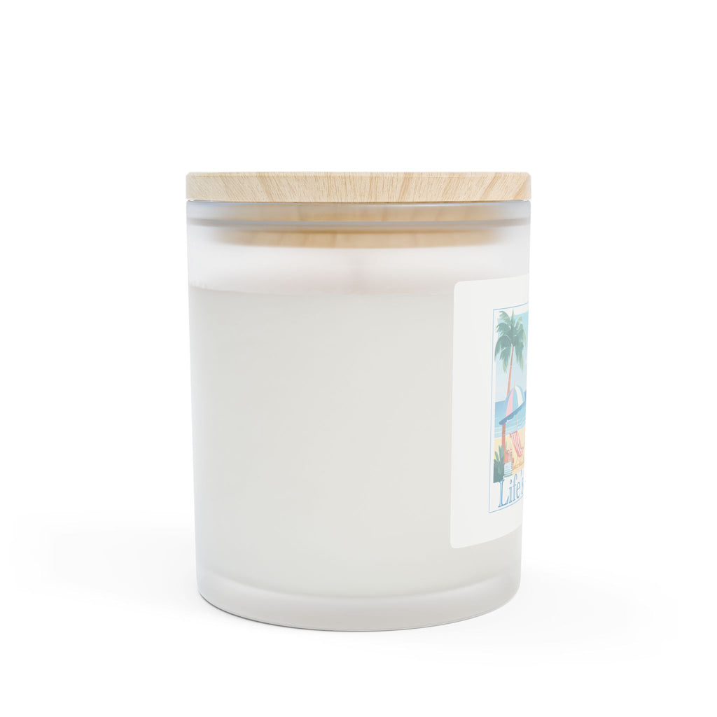 Frosted Glass Candle | "Life's a Beach!" | 11oz