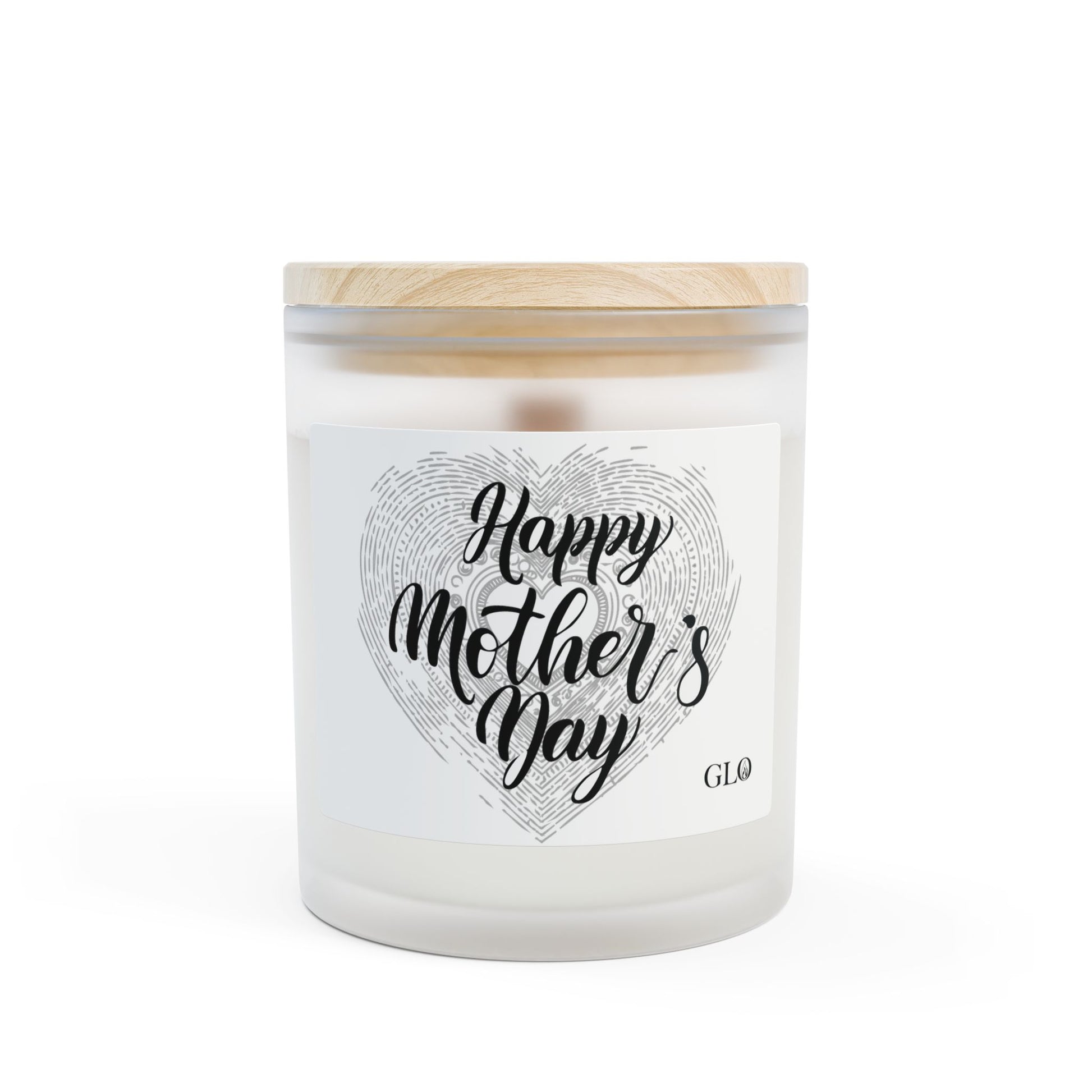 Frosted Glass Candle | "Happy Mother's Day" (b&w) | 11oz
