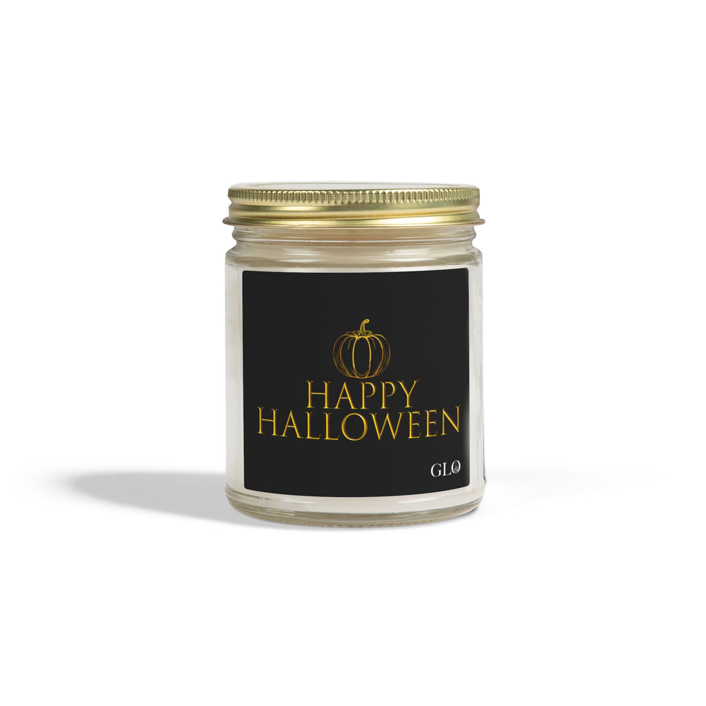 Glass Jar Candle | "Happy Halloween" (elegant on black) | 4oz & 9oz