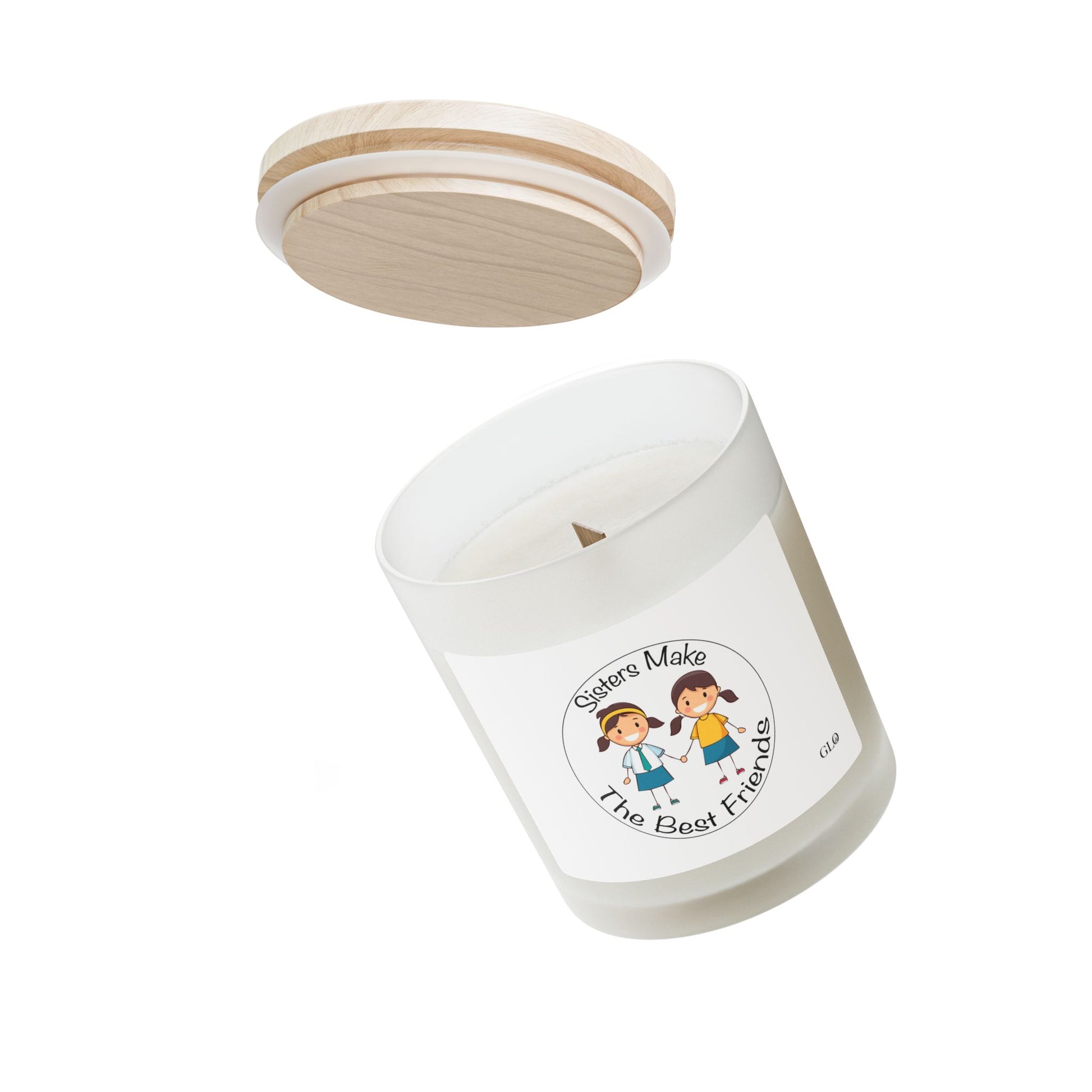 Frosted Glass Candle | "Sisters Make the Best Friends" (v4) | 11oz