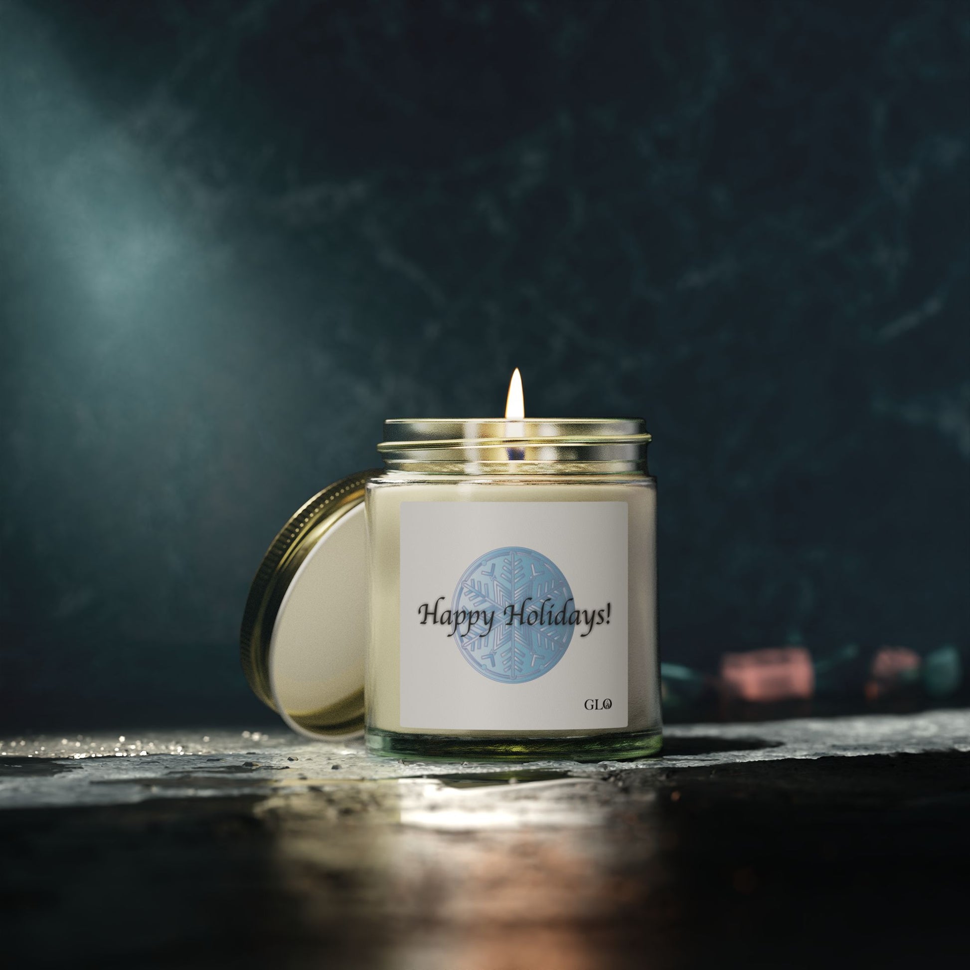 Glass Jar Candle | "Happy Holidays" | 4oz & 9oz