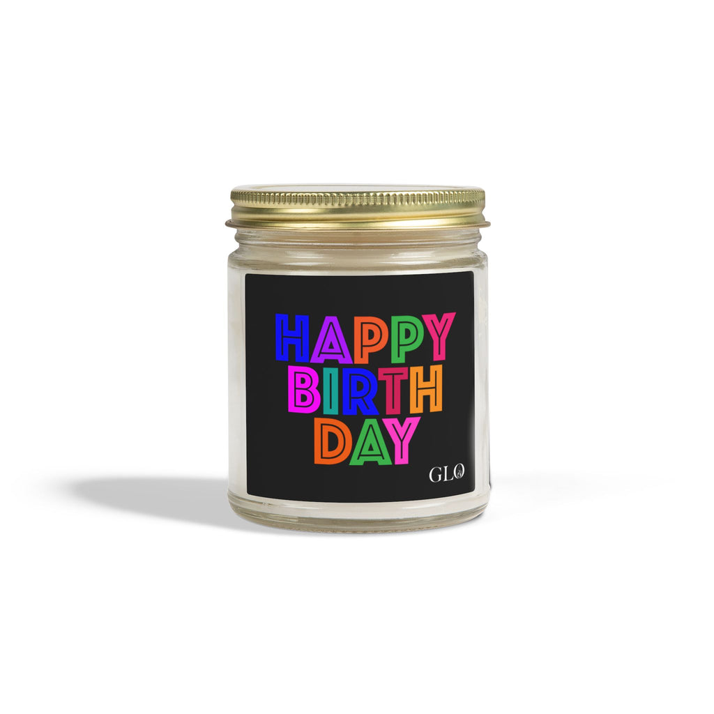 Glass Jar Candle | "Happy Birthday" on Black | 4oz/9oz