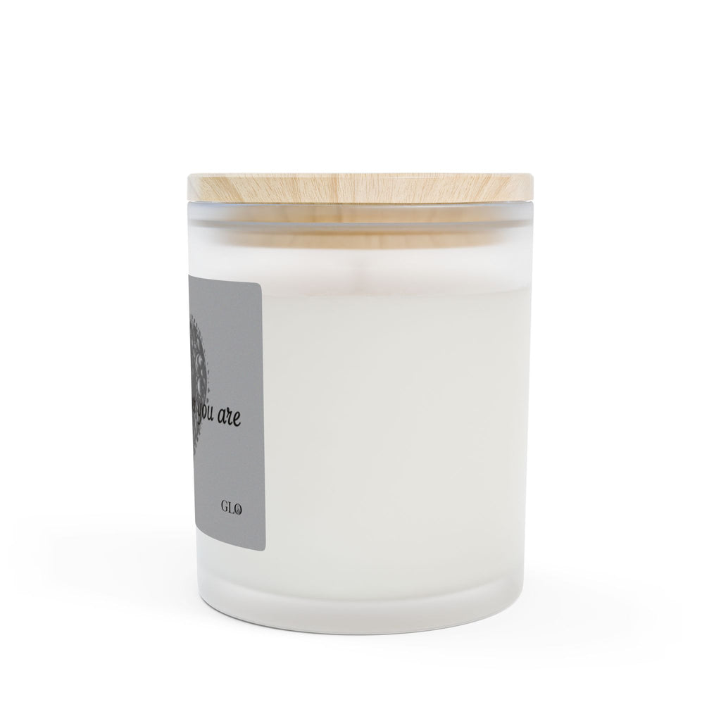Frosted Glass Candle | "Home is Wherever You Are" on gray | 11oz