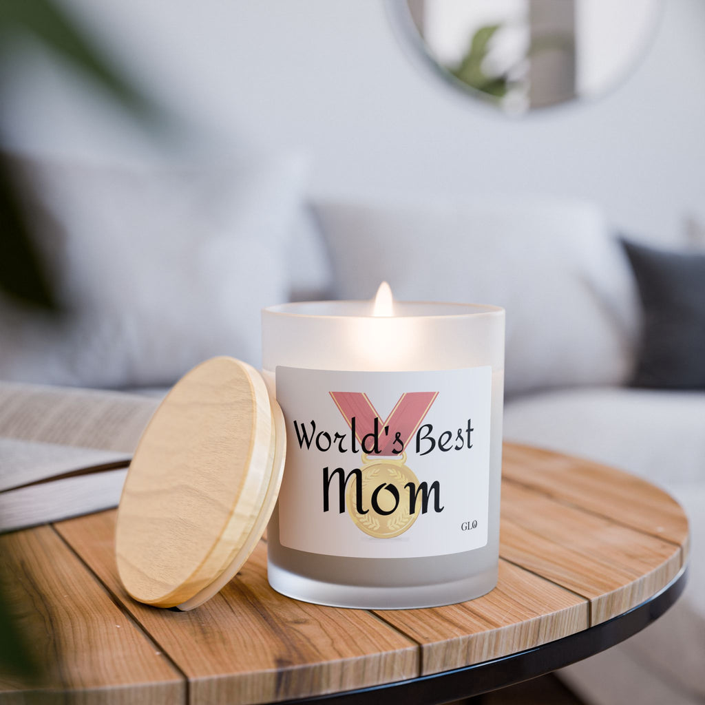 Frosted Glass Candle | "World's Best Mom" | 11oz