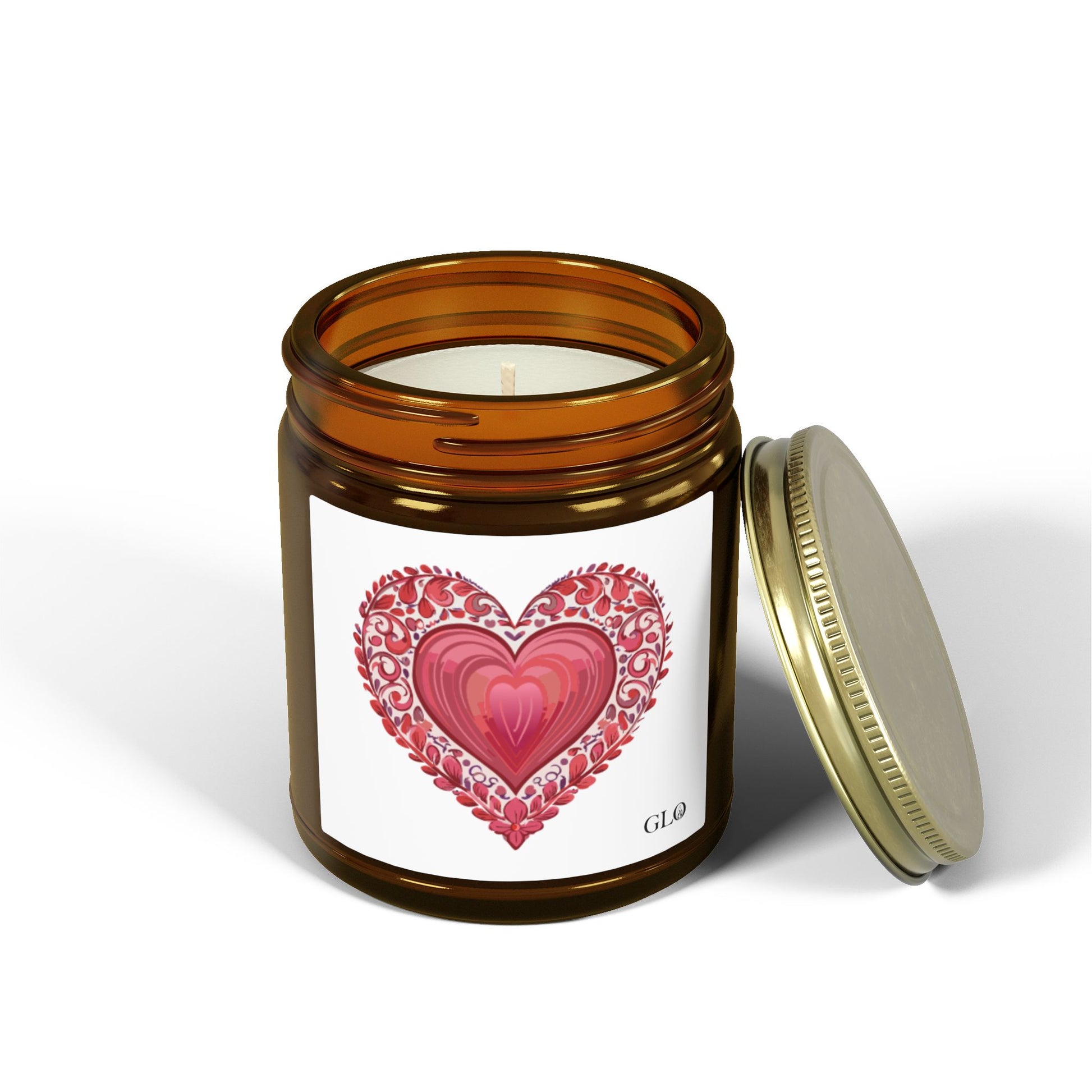 Glass Jar Candle | Heart / Love | 4oz & 9oz