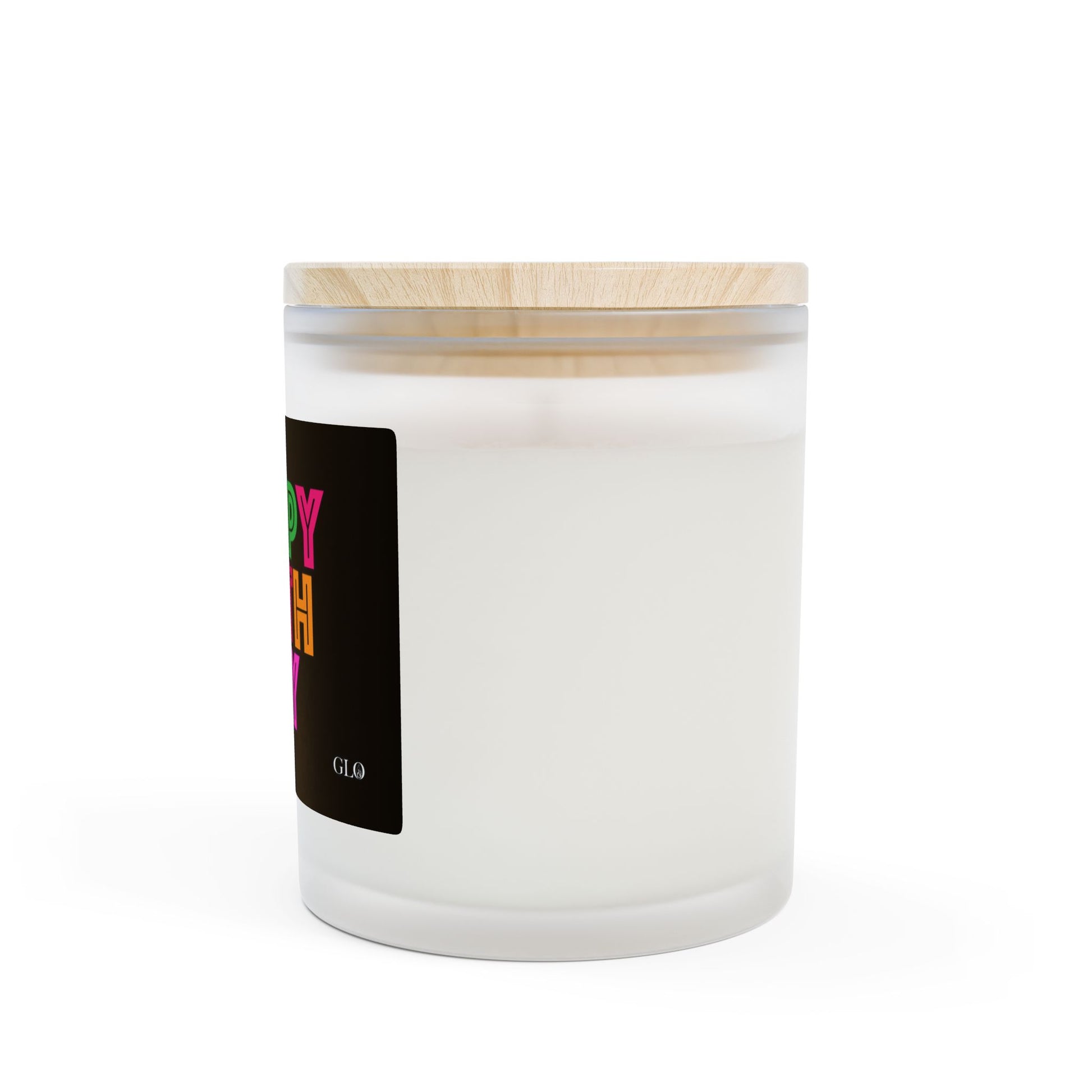 Frosted Glass Candle | "Happy Birthday" on black | 11oz