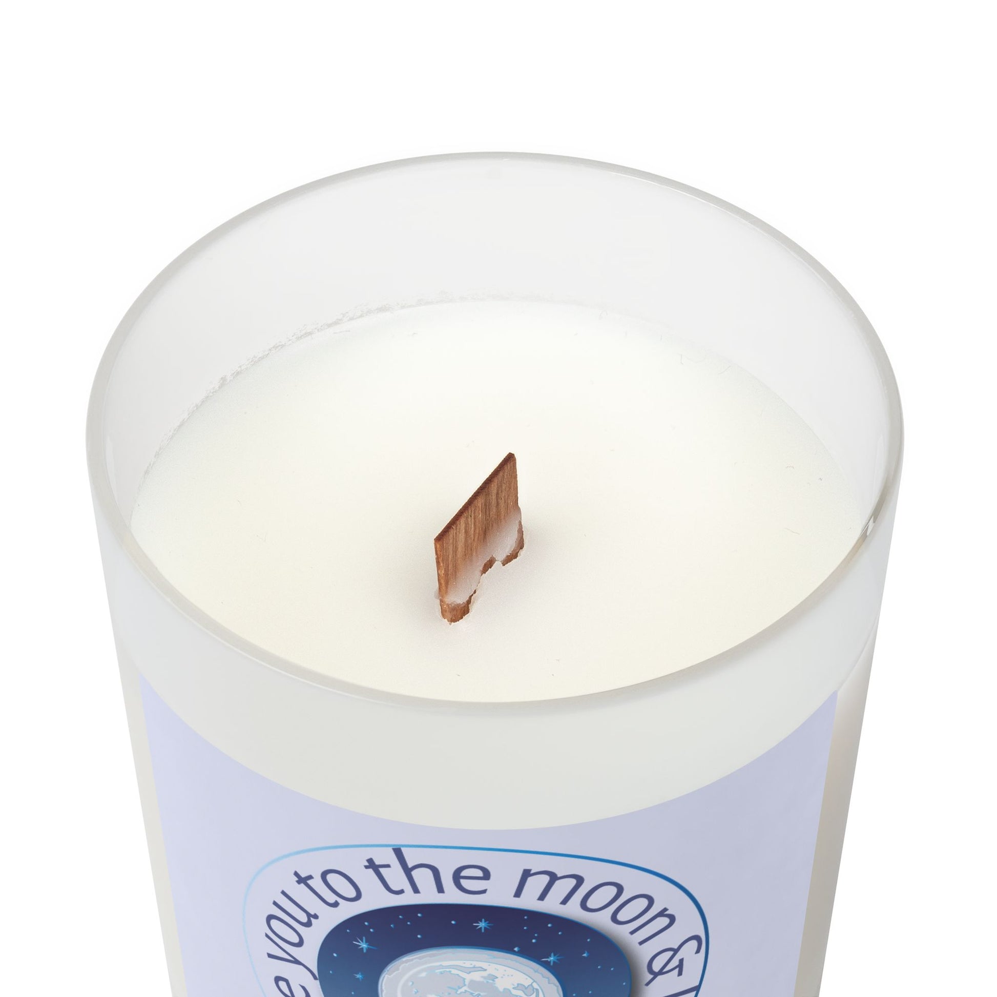 Frosted Glass Candle | "I love you to the moon & back" | 11oz