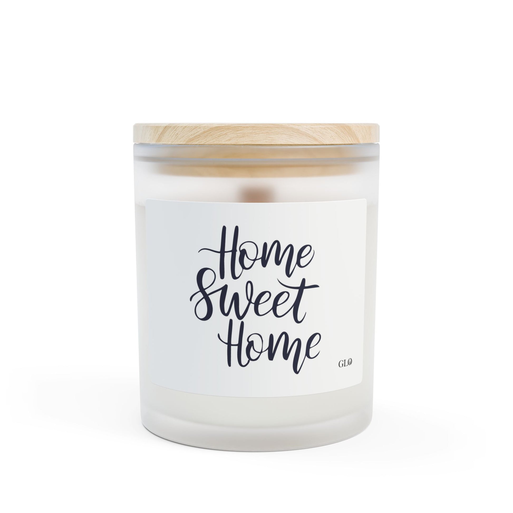 Frosted Glass Candle | "Home Sweet Home" in script | 11oz