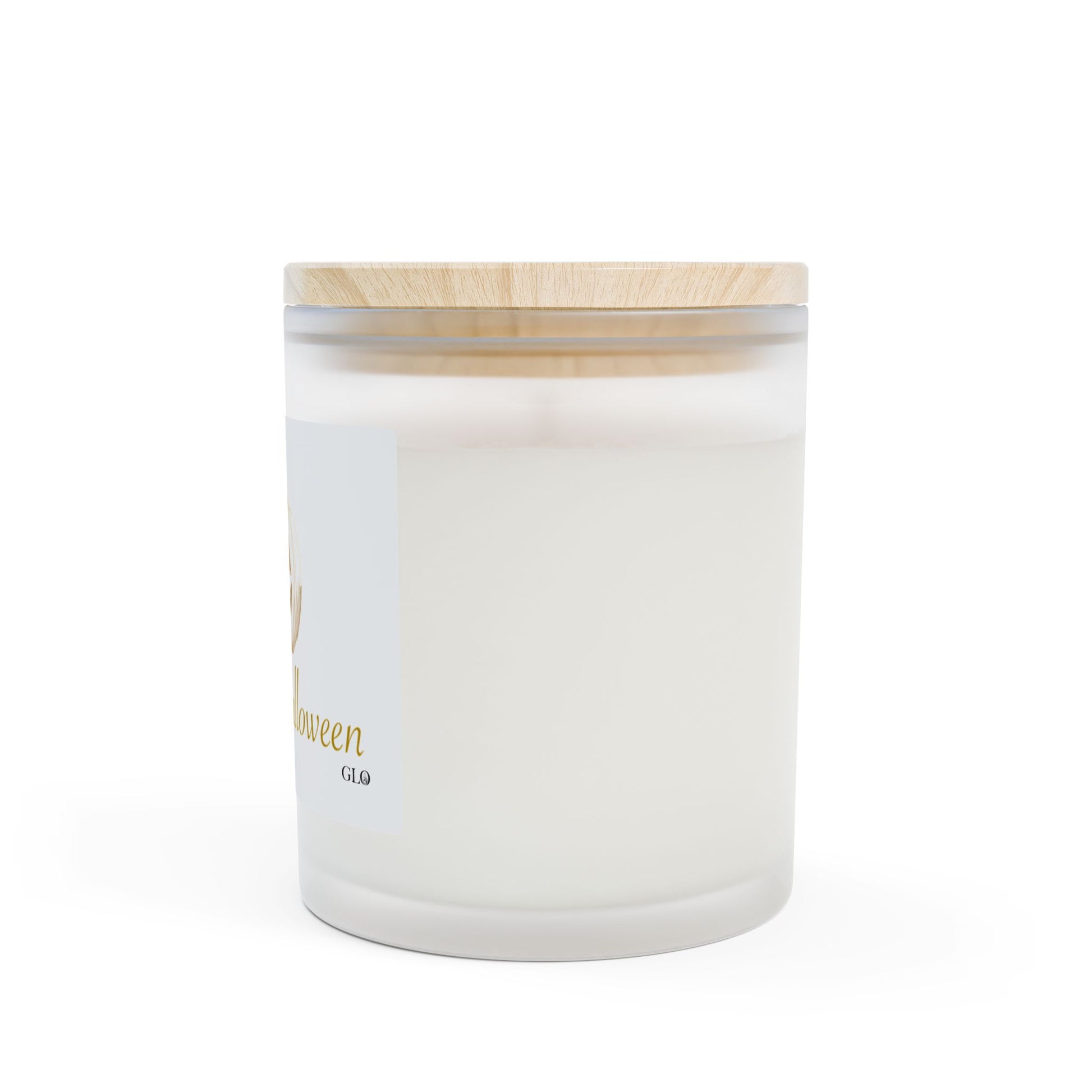 Frosted Glass Candle | "Happy Halloween" elegant with jack-o-lantern | 11oz