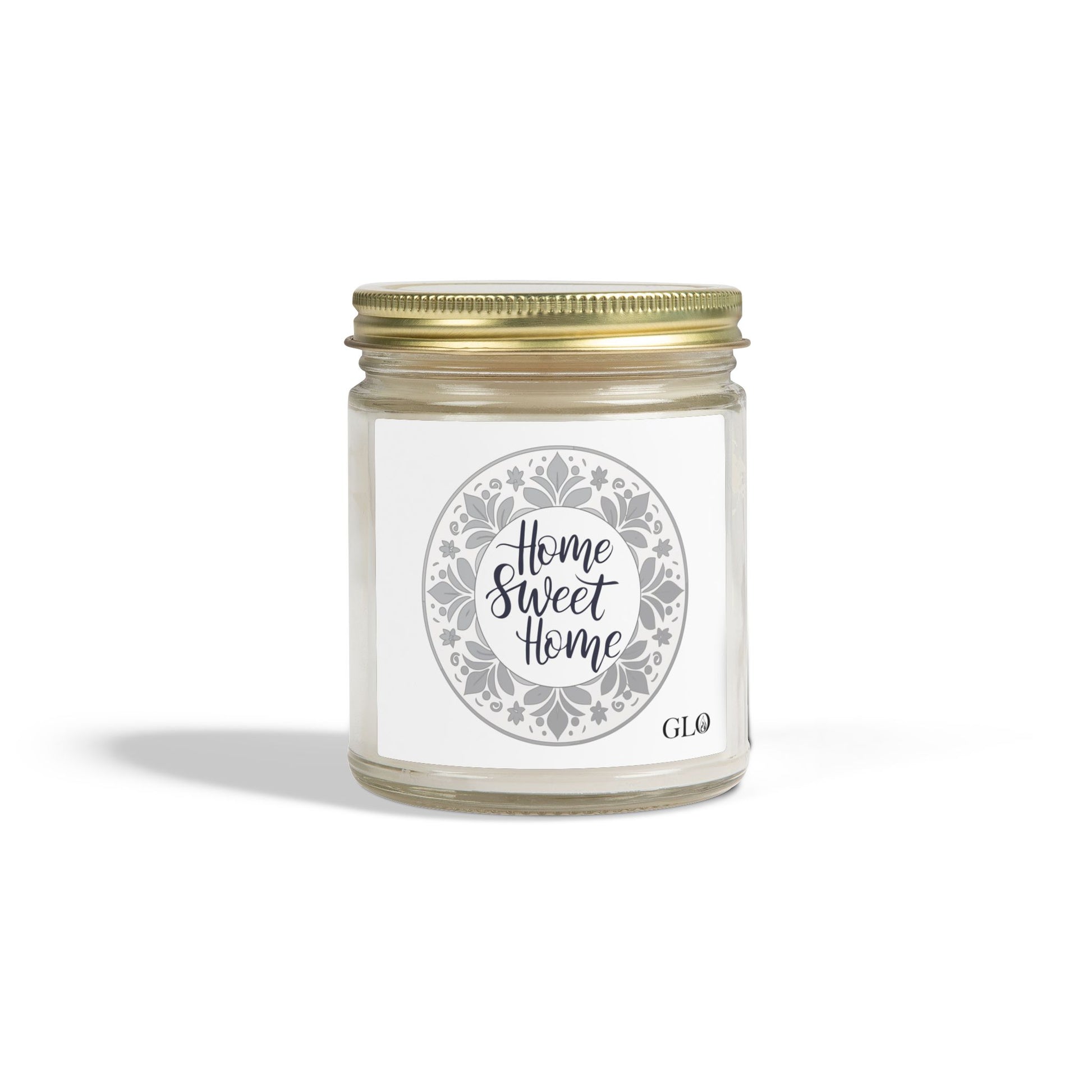 Glass Jar Candle | "Home Sweet Home" with wreath | 4oz & 9oz