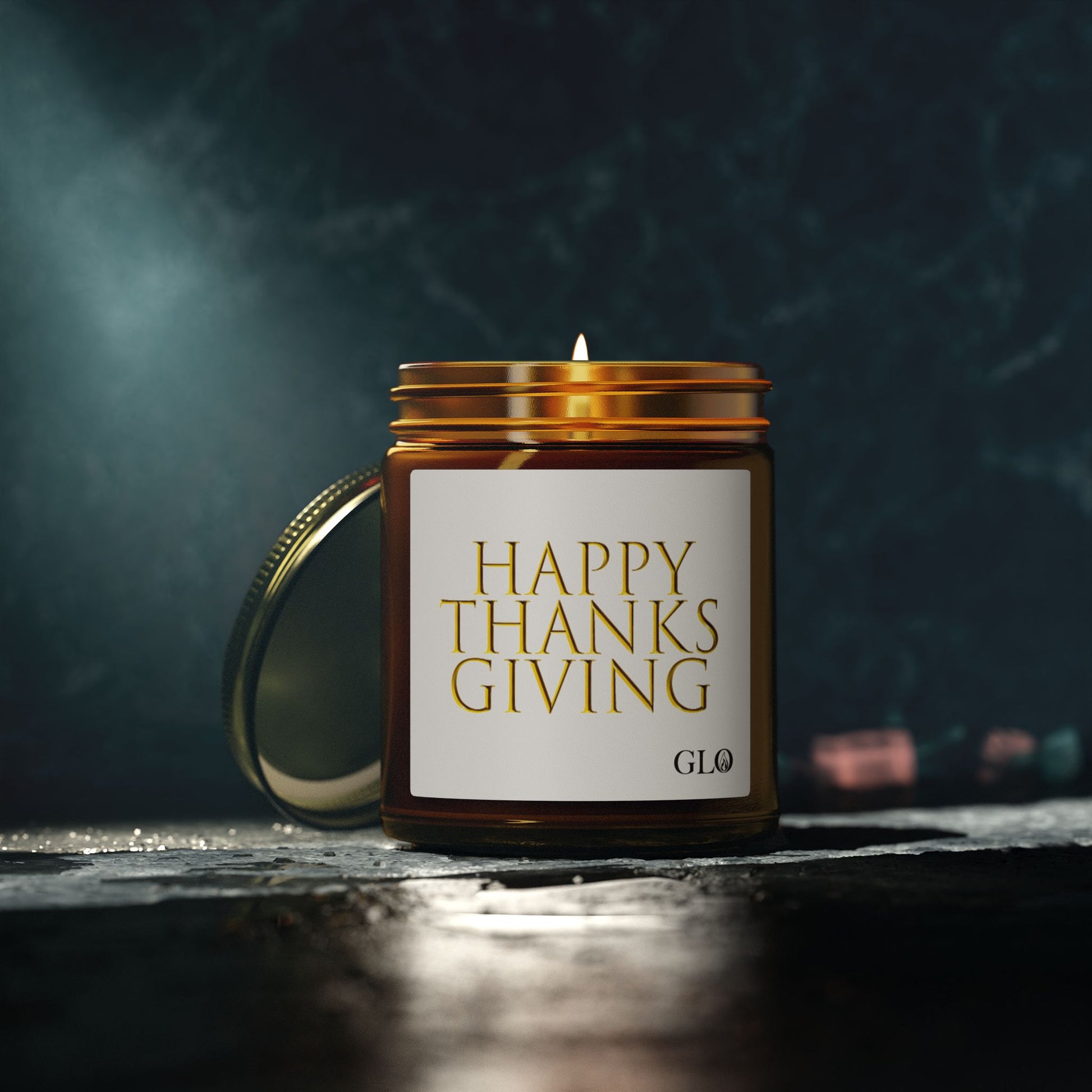 Glass Jar Candle | "Happy Thanksgiving" | 4oz & 9oz