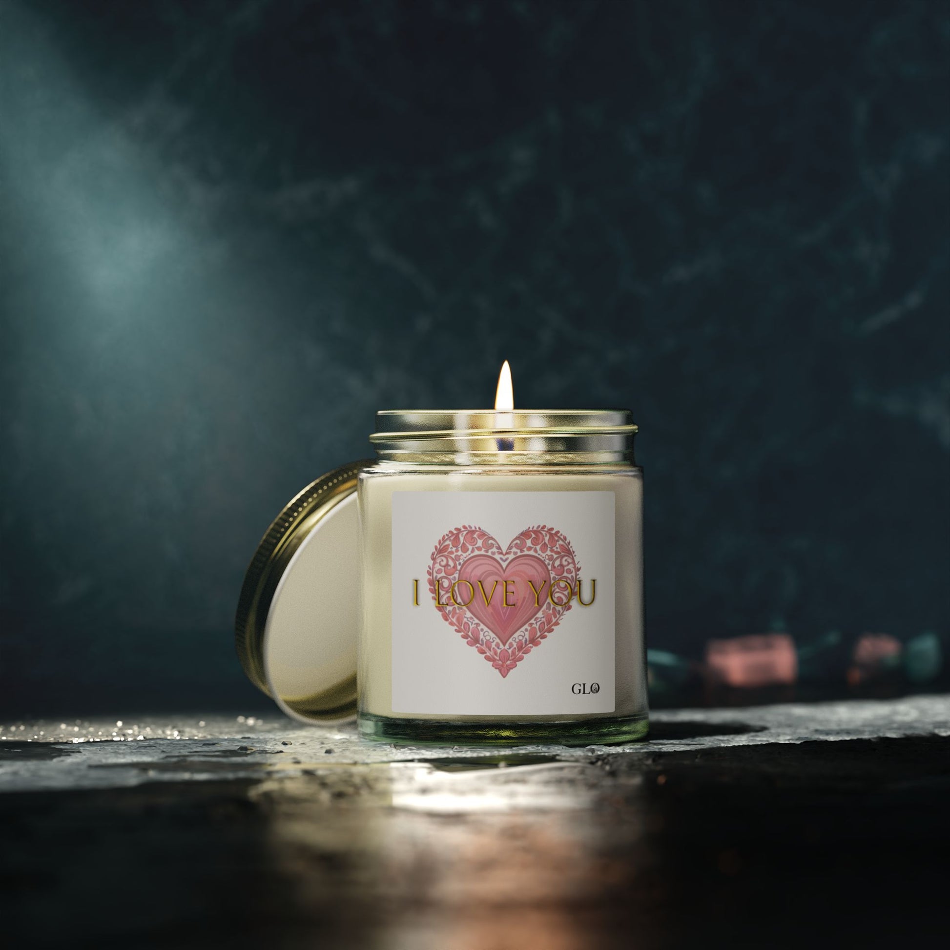 Glass Jar Candle | "I Love You" | 4oz, 9oz