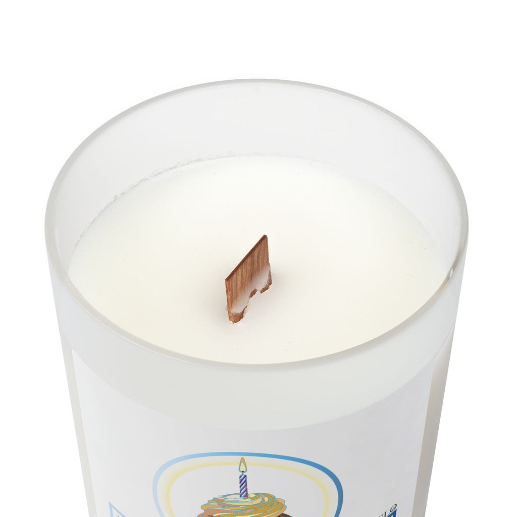 Frosted Glass Candle | "Happy Birthday" with cupcake | 11oz