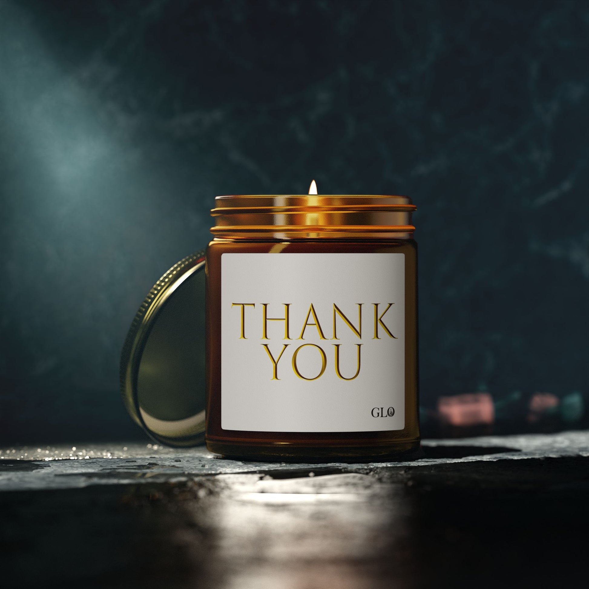 Glass Jar Candle | "Thank You" on white | 4oz & 9oz