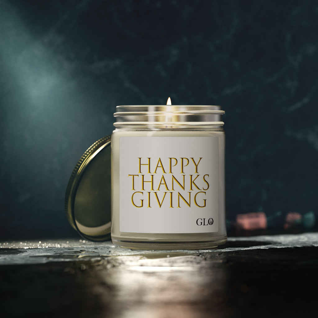 Glass Jar Candle | "Happy Thanksgiving" | 4oz & 9oz