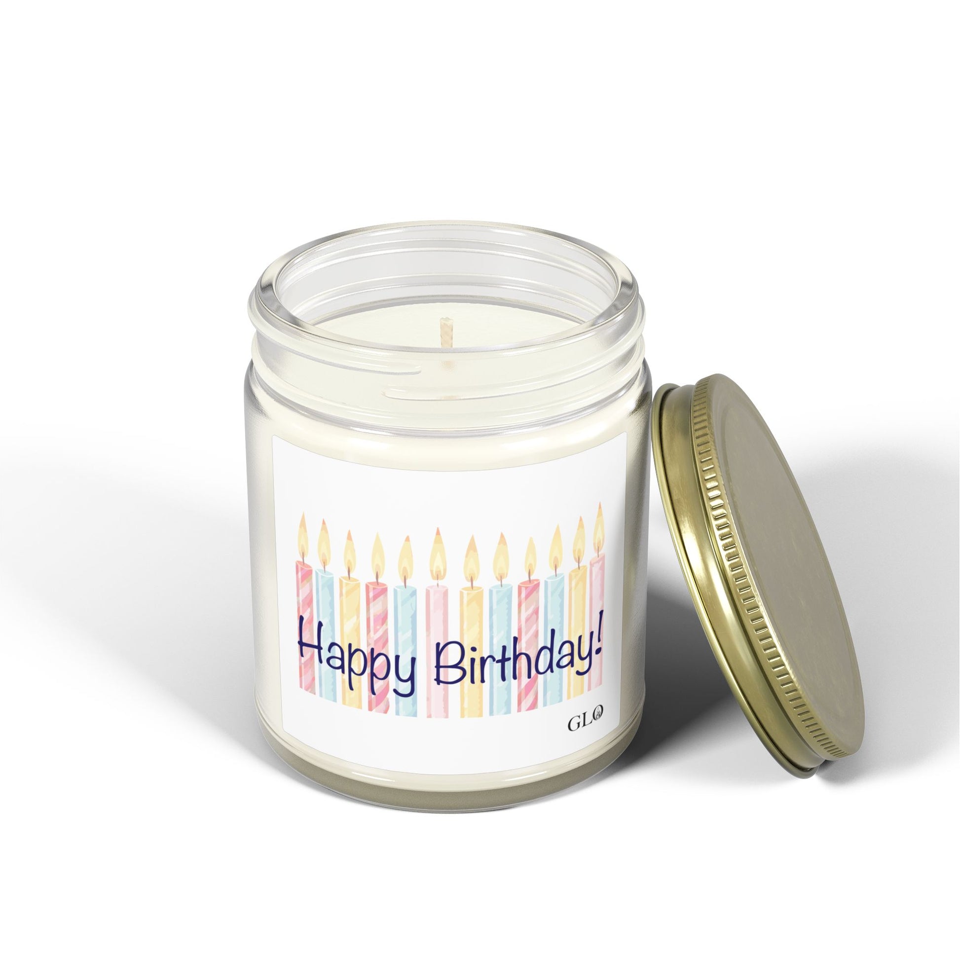 Glass Jar Candle | "Happy Birthday" with candles | 4oz or 9oz