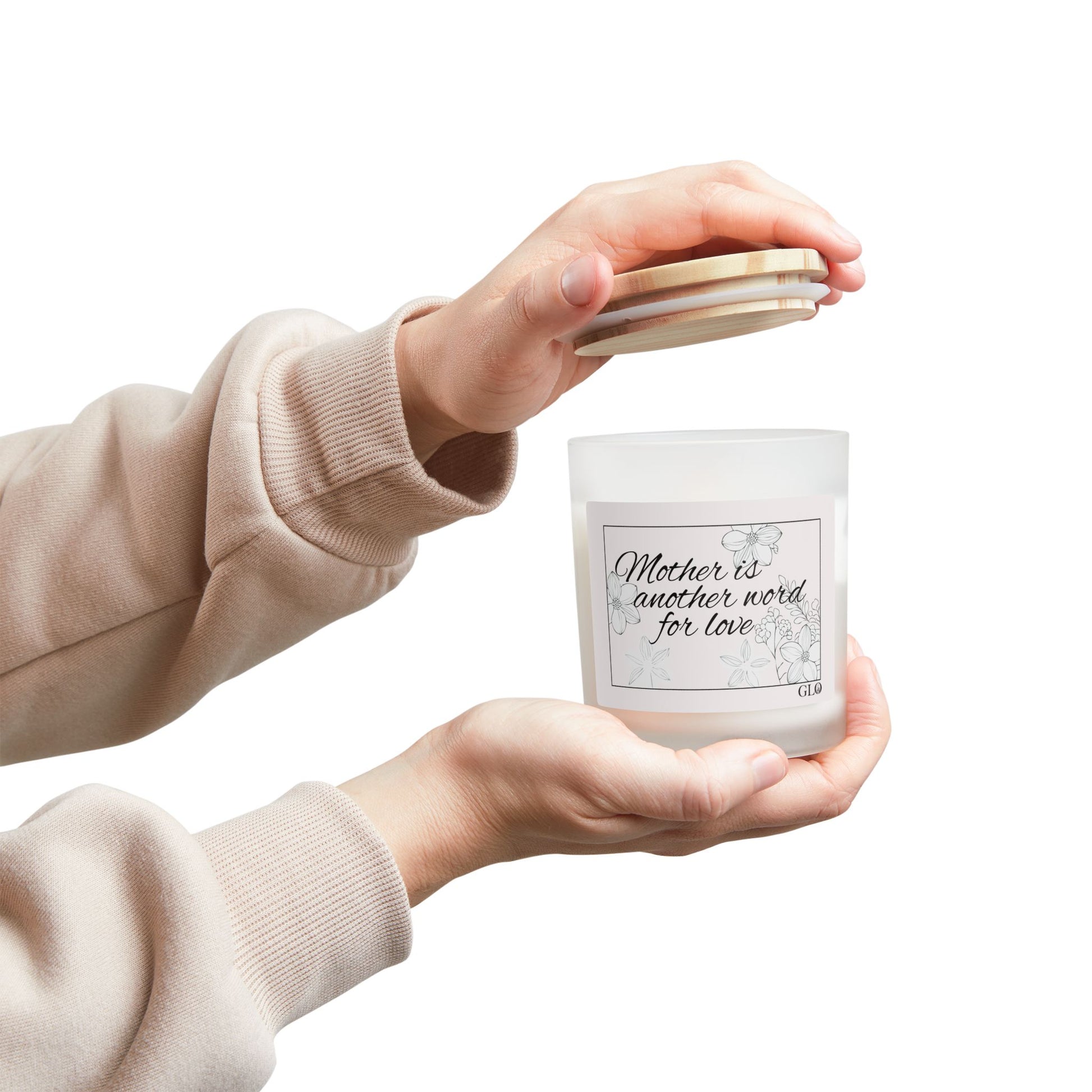 Frosted Glass Candle | "Mother is another word for love" | 11oz