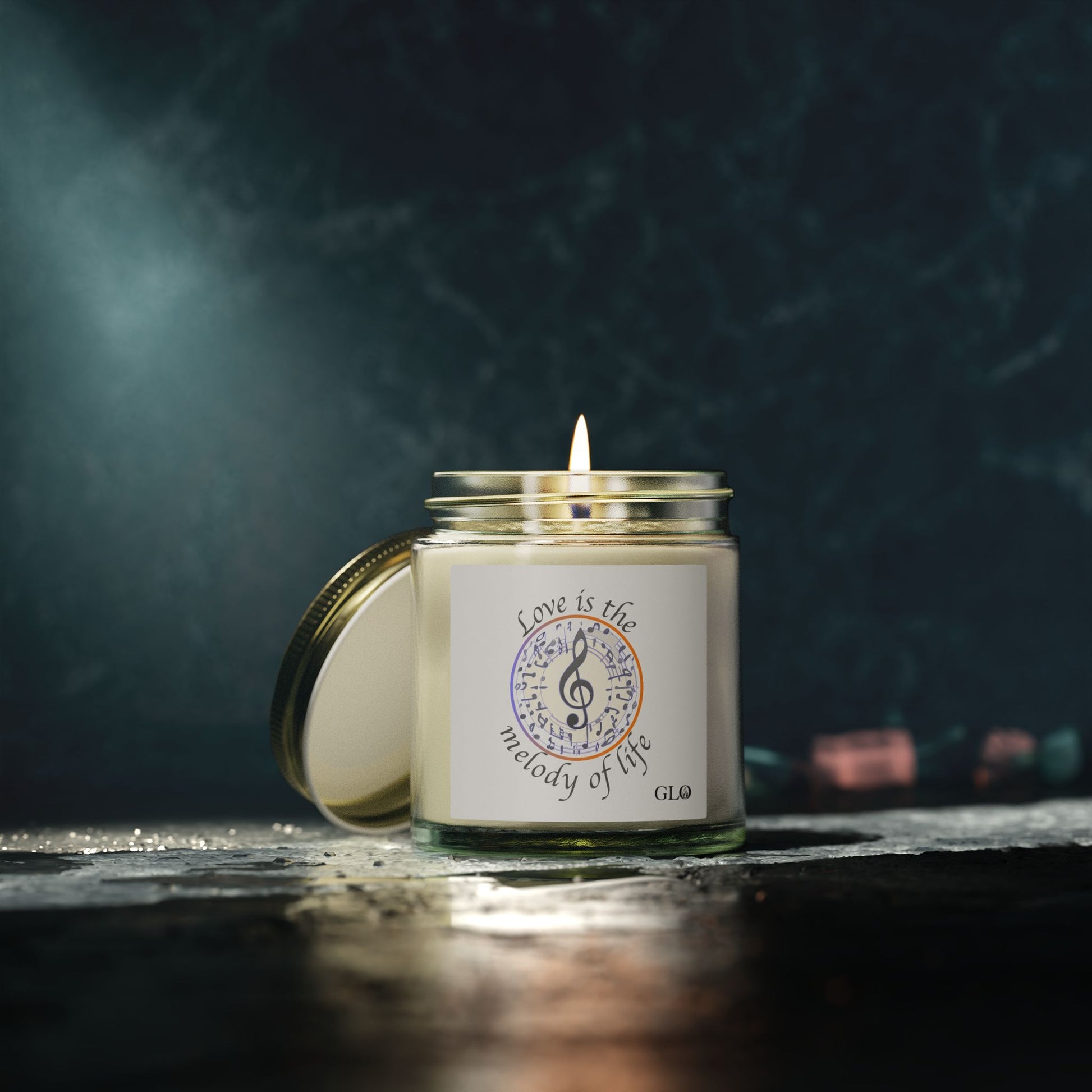Glass Jar Candle | "Love is the Melody of Life" | 4oz & 9oz