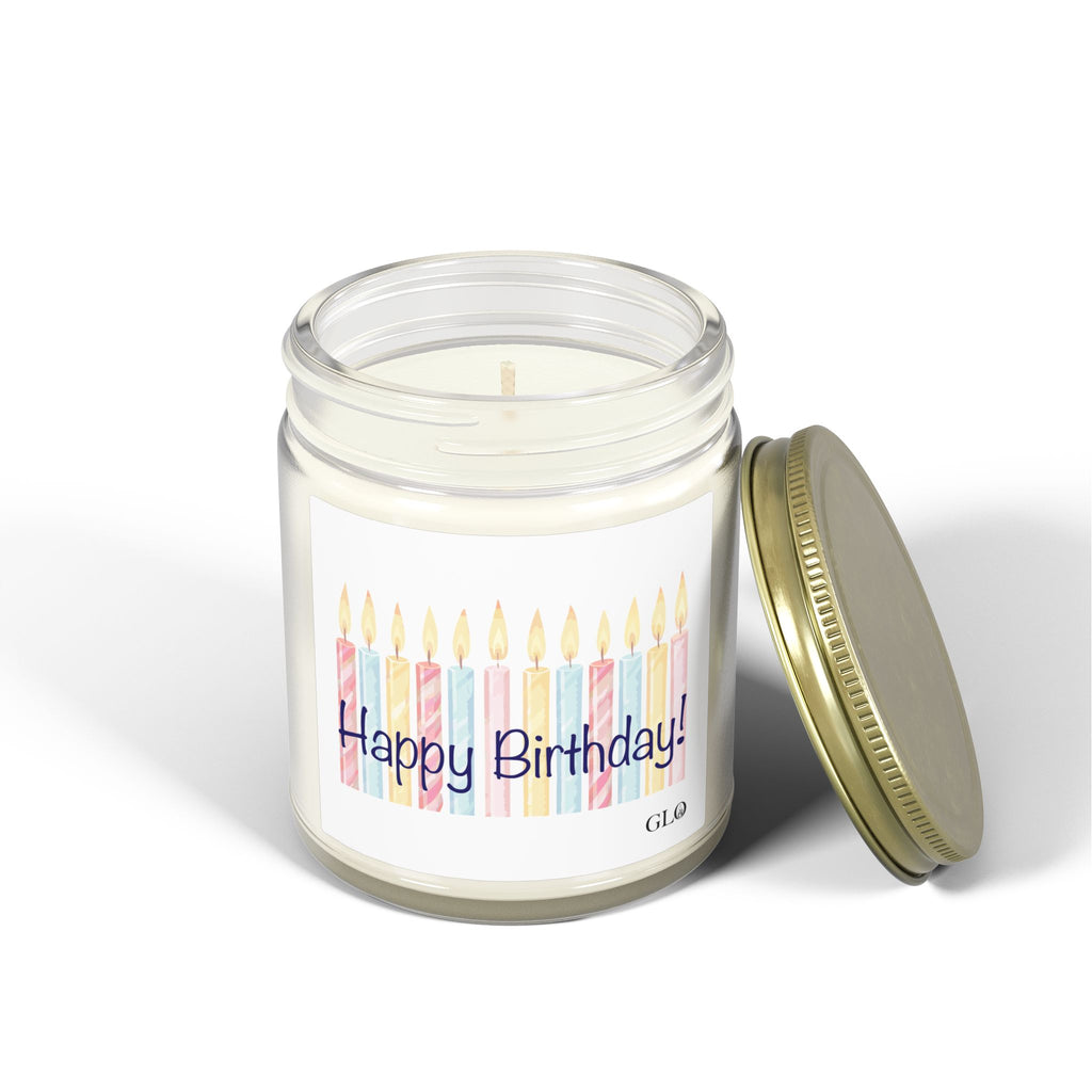 Glass Jar Candle | "Happy Birthday" with candles | 4oz or 9oz