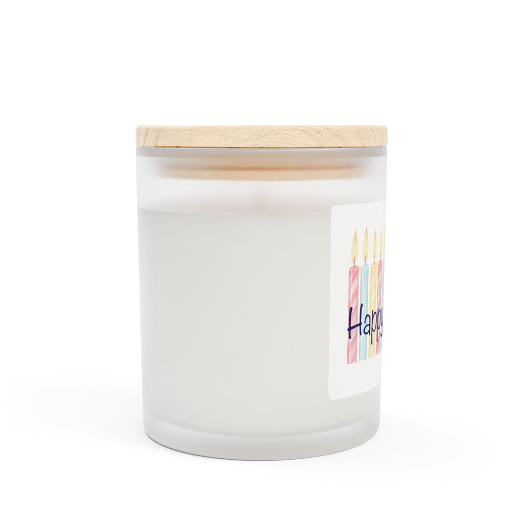 Frosted Glass Candle | 'Happy Birthday' Candles