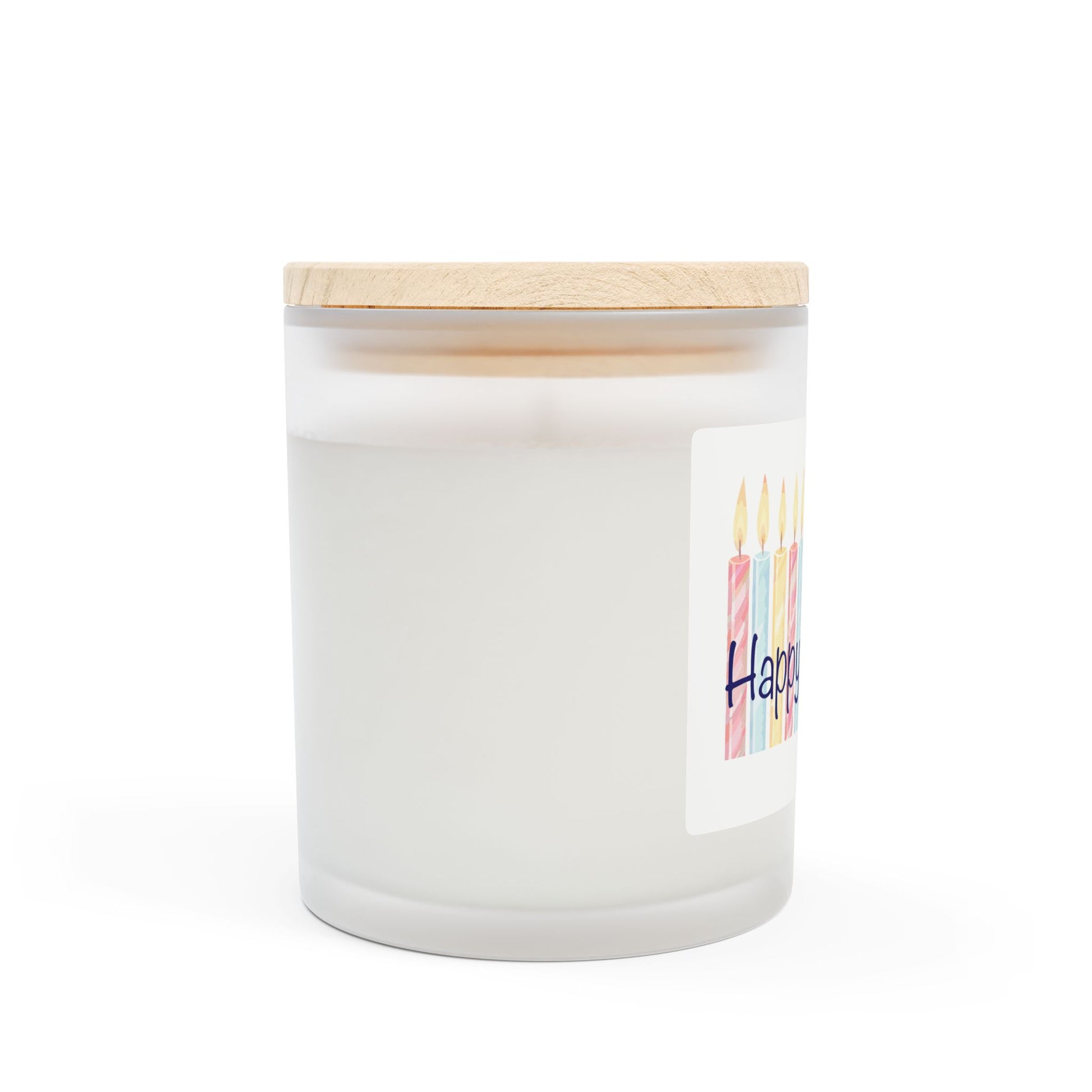 Frosted Glass Candle | 'Happy Birthday' Candles