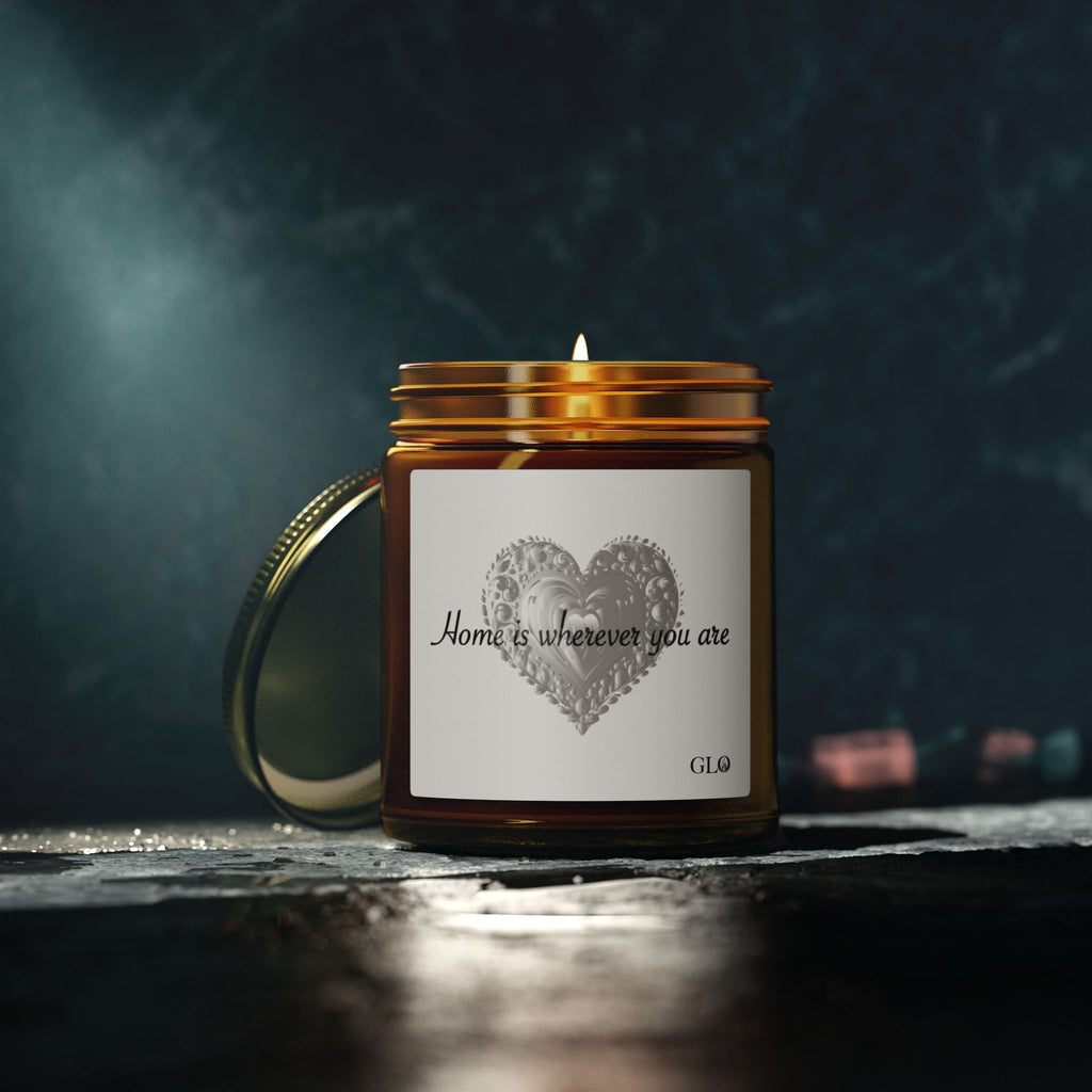 Glass Jar Candle | "Home is Wherever You Are" (on White) | 4oz & 9oz