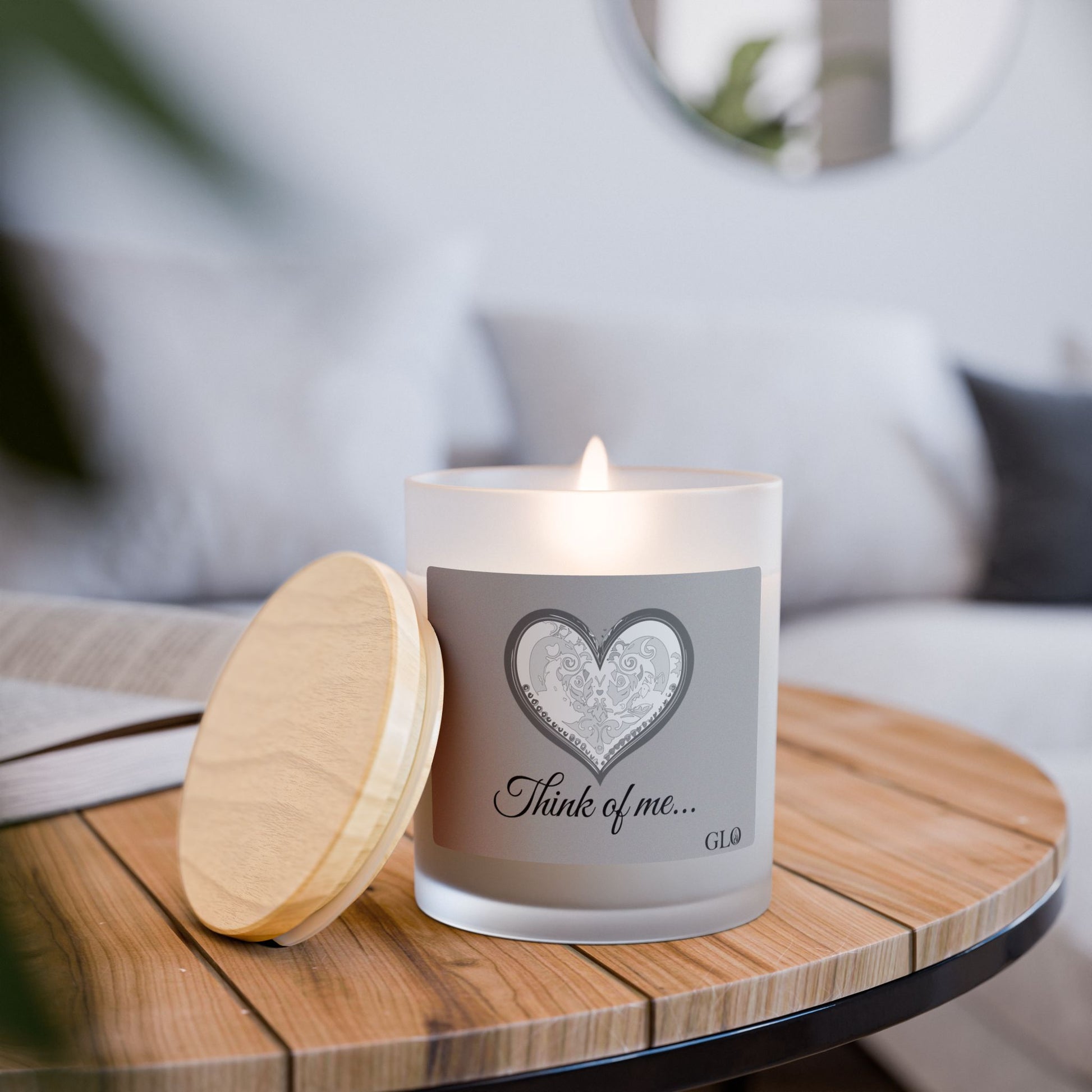 Frosted Glass Candle | "Think of me..." | 11oz