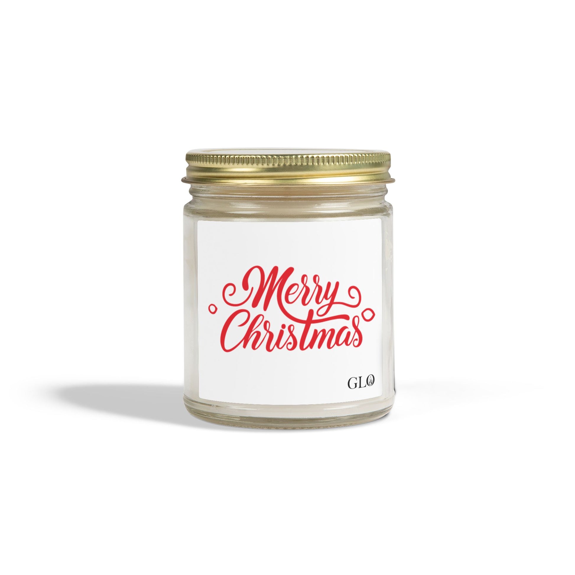 Glass Jar Candle | "Merry Christmas" in red | 4oz & 9oz