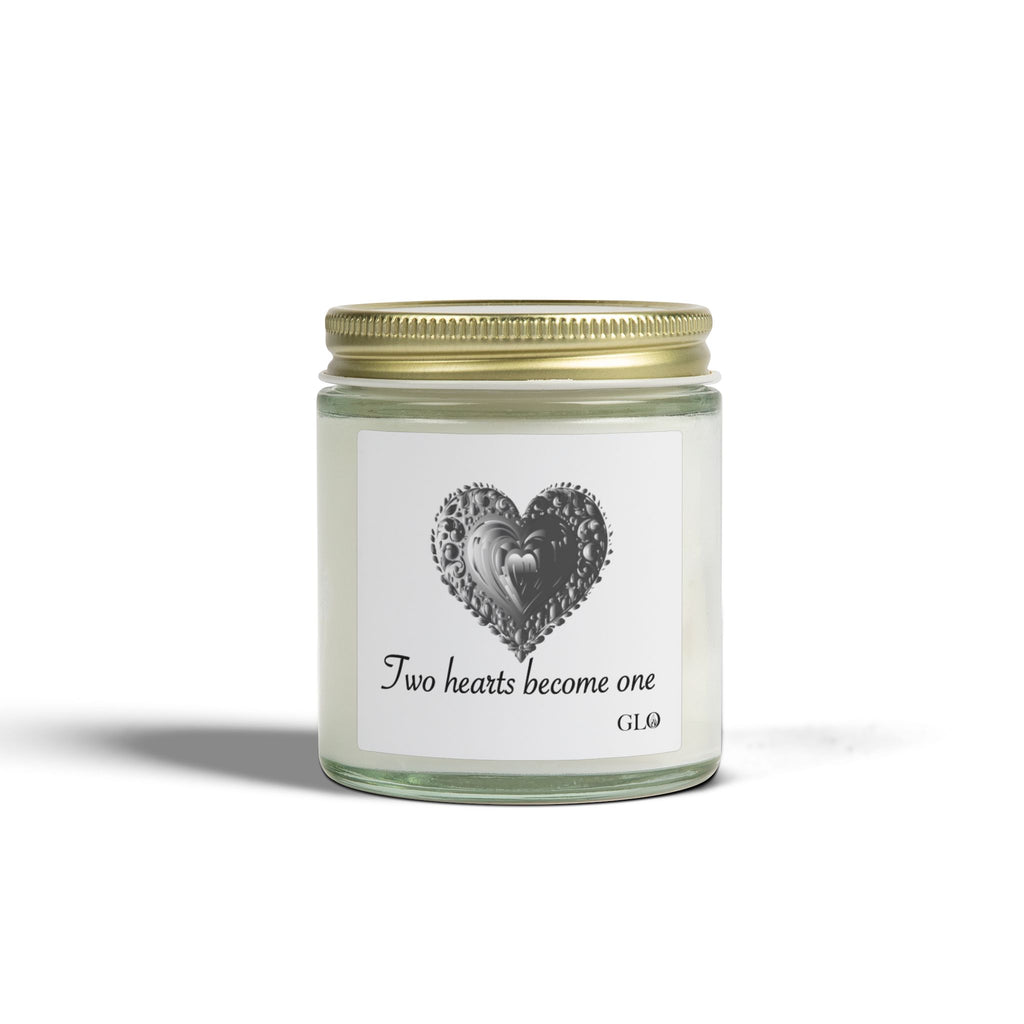 Glass Jar Candle | "Two Hearts Become One" |  4oz & 9oz