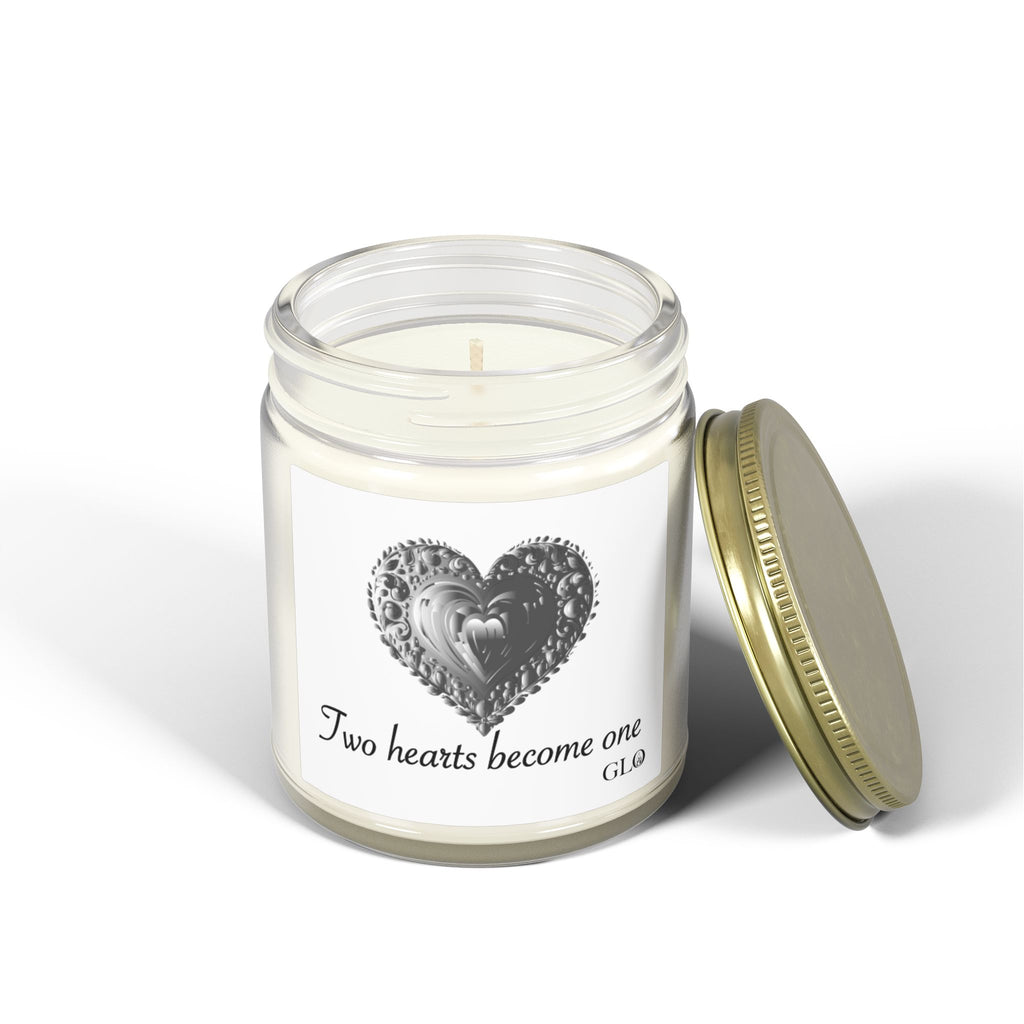 Glass Jar Candle | "Two Hearts Become One" |  4oz & 9oz