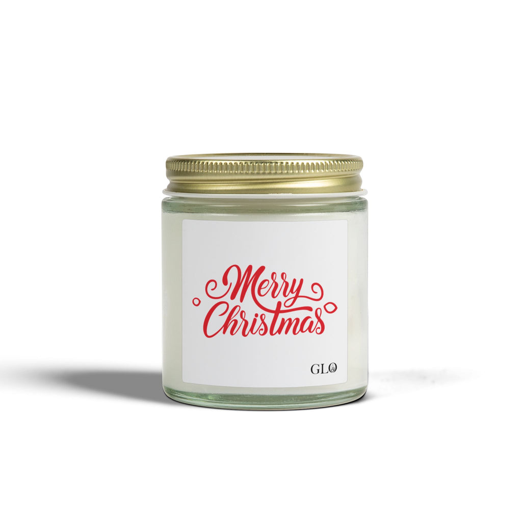 Glass Jar Candle | "Merry Christmas" in red | 4oz & 9oz