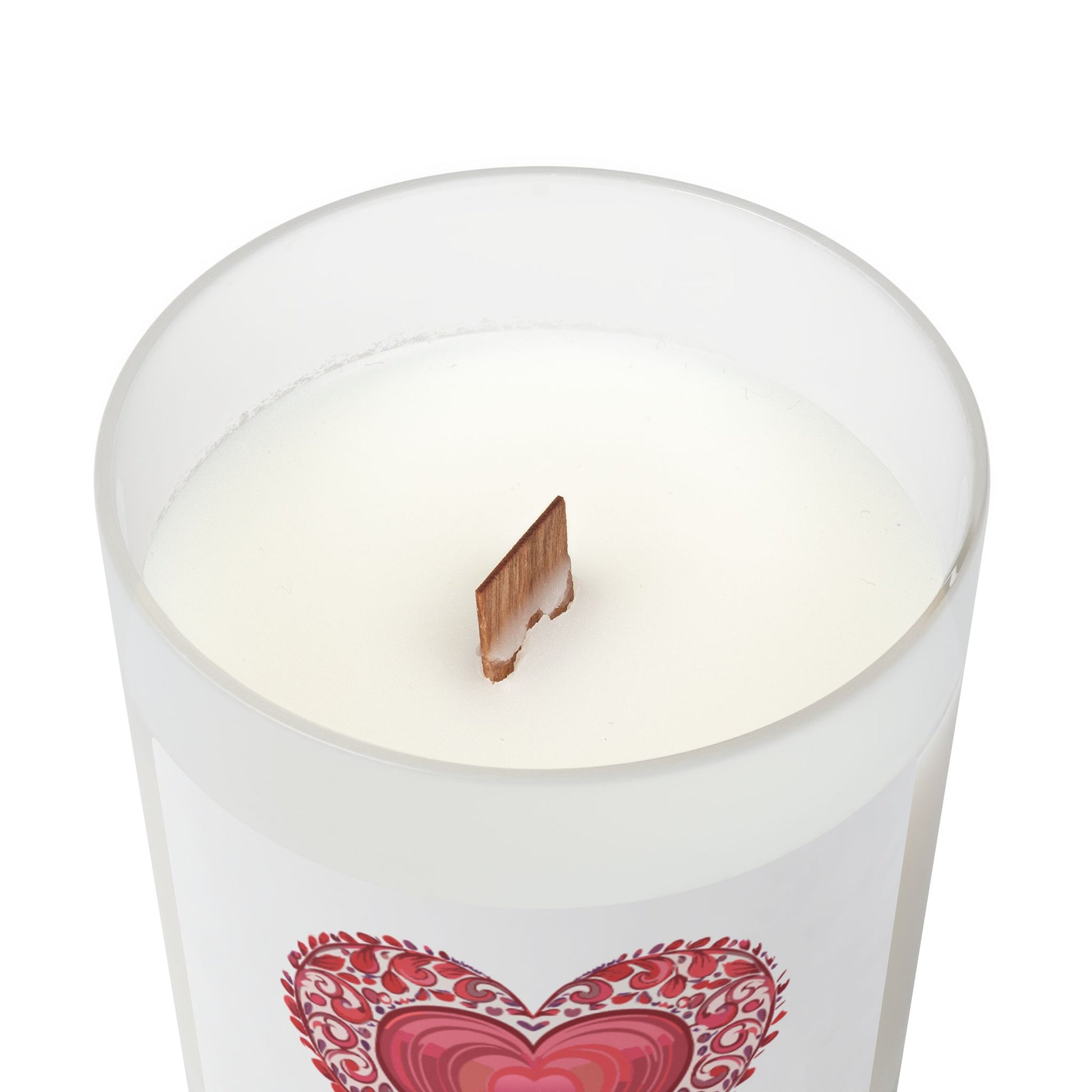Frosted Glass Candle | Heart / Love | 11oz