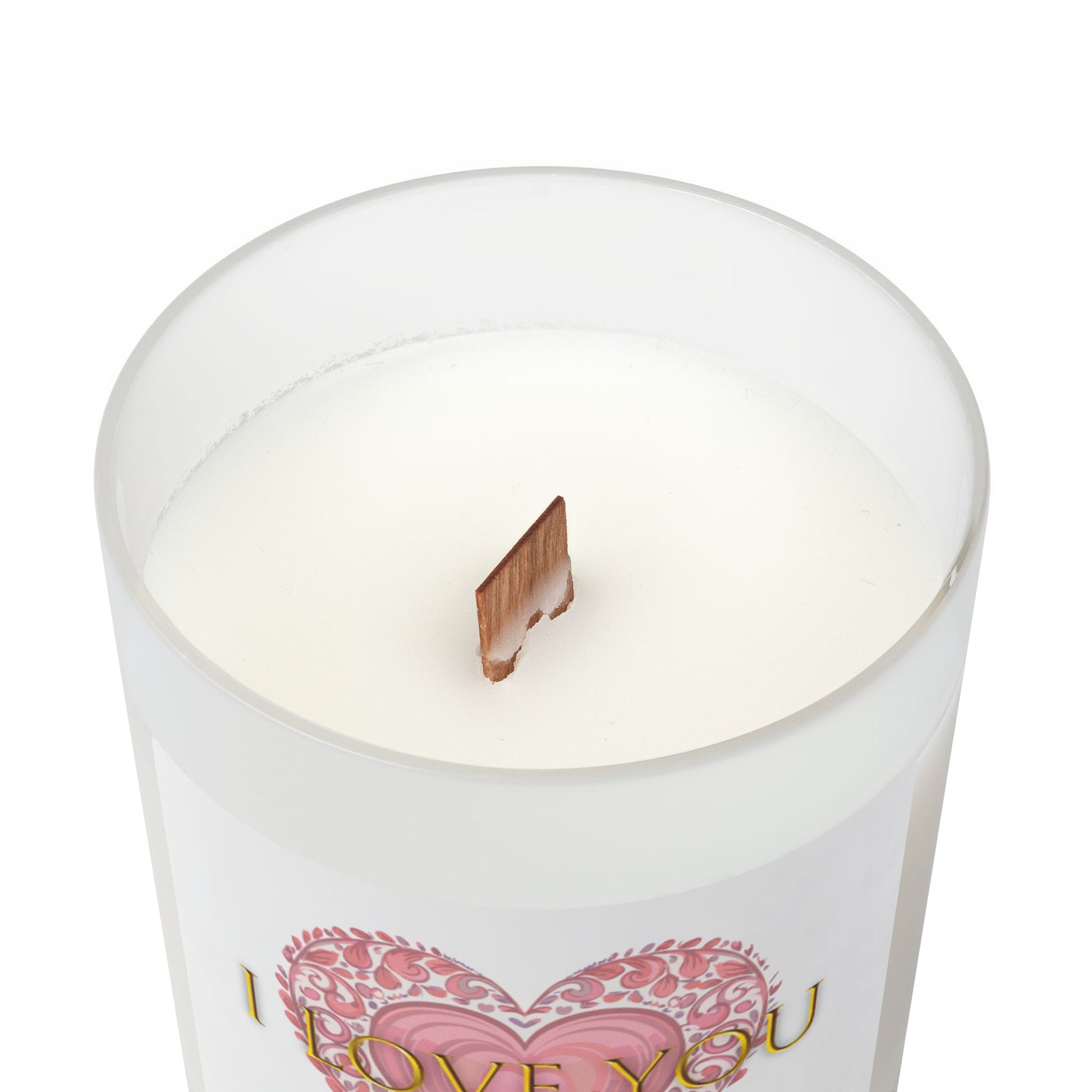Frosted Glass Candle | "I love you" | 11oz